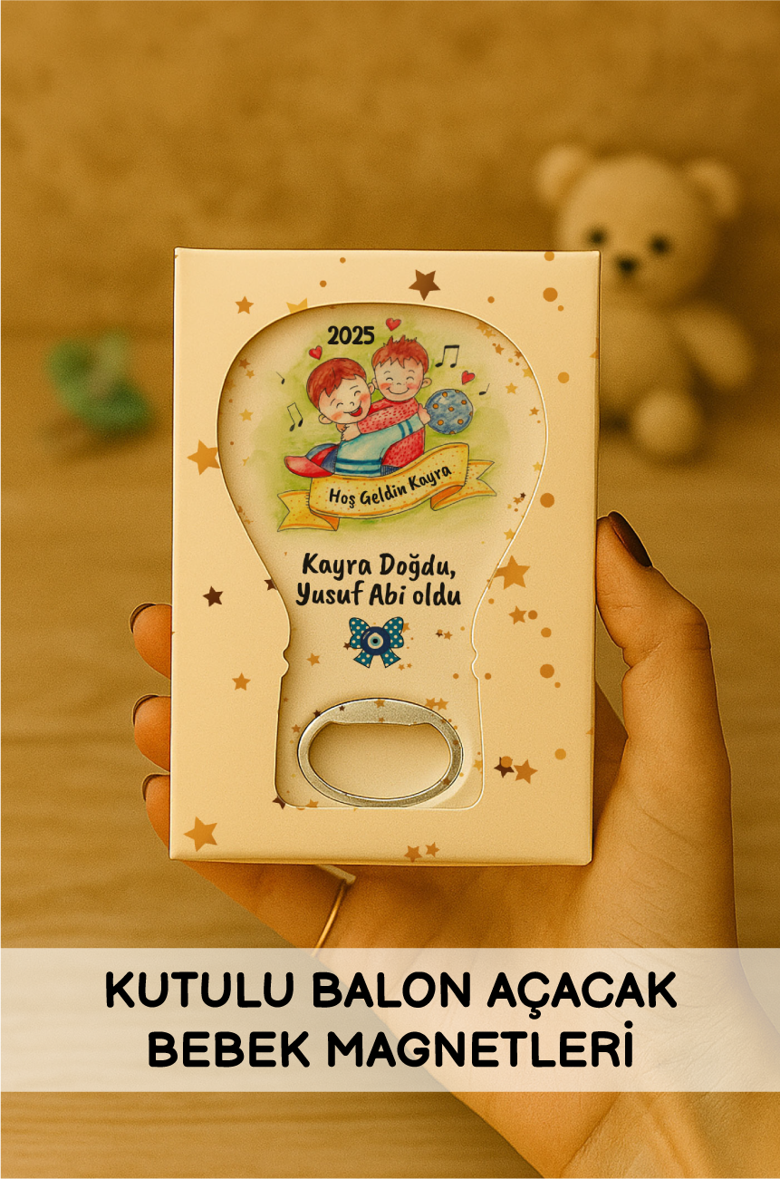 Kutulu Balon Açacak Bebek Magnetleri