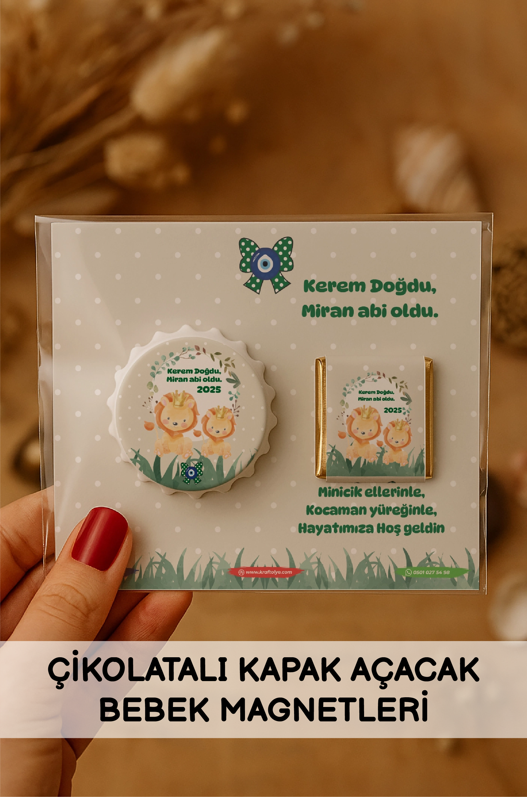 Çikolatalı Kapak Açacak Bebek Magnetleri