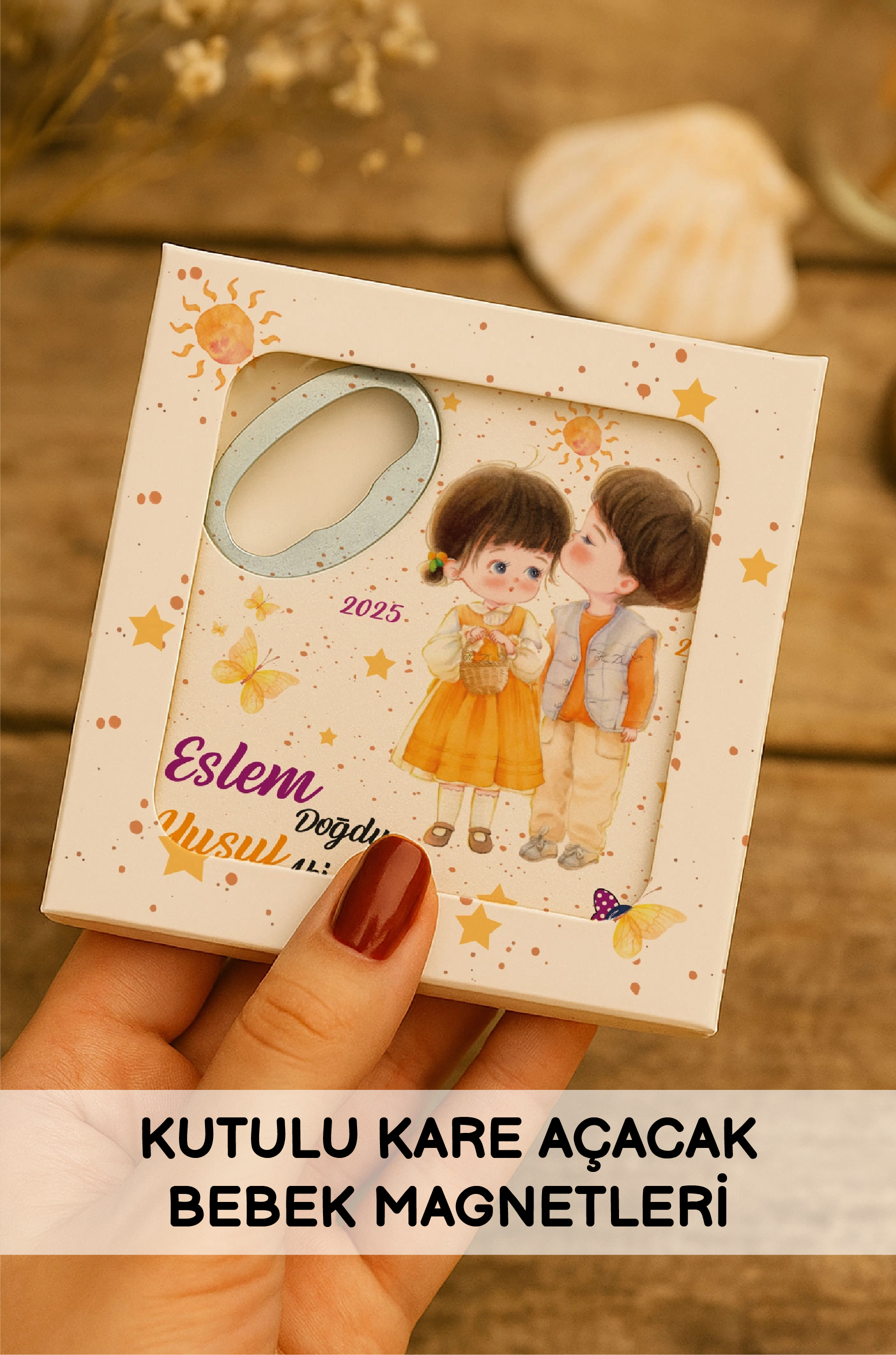 Kutulu Kare Açacak Bebek Magnetleri