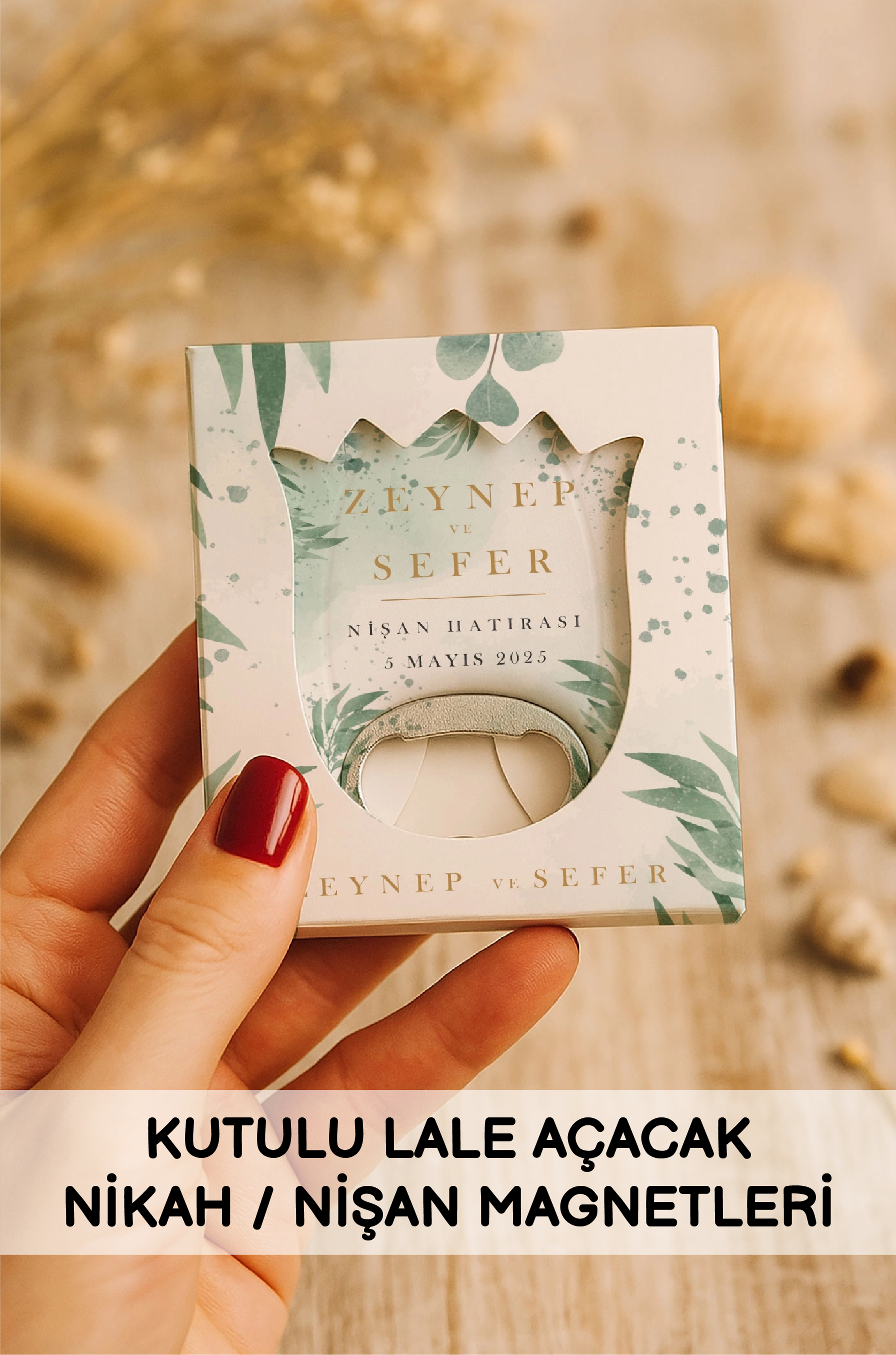 Kutulu Lale Açacak Nikah Nişan Magnetleri