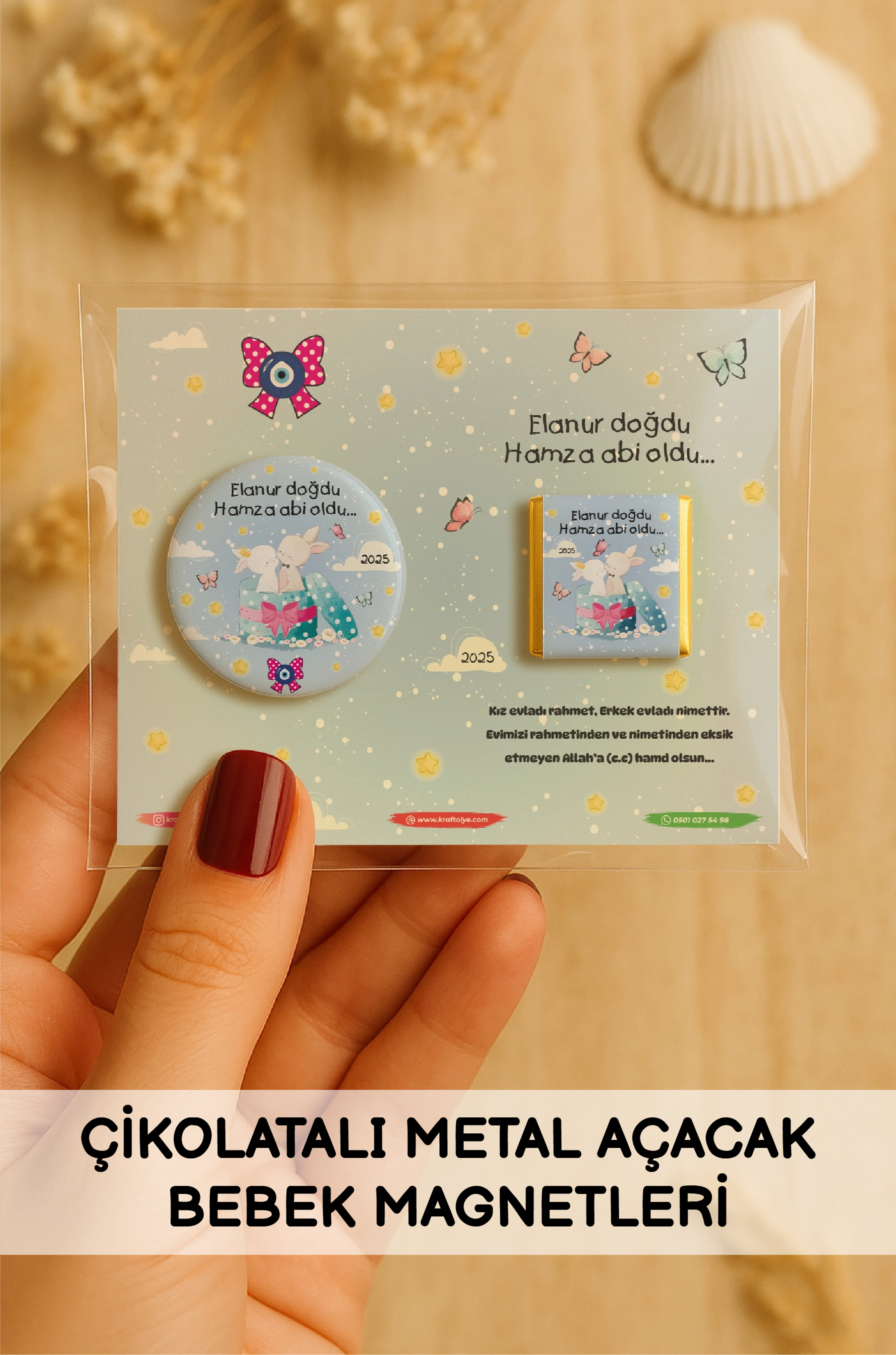 Çikolatalı Metal Açacak Bebek Magnetleri