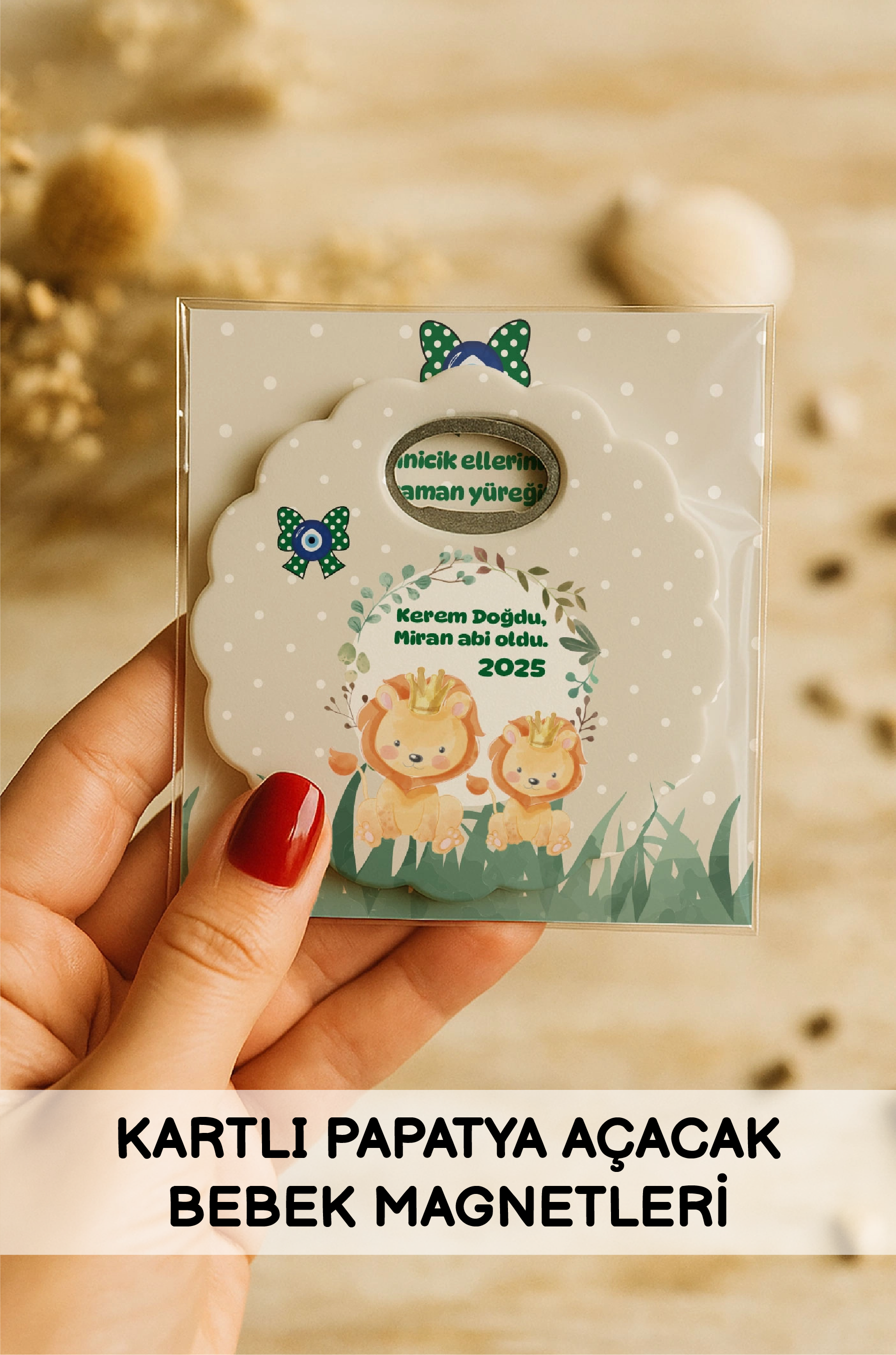 Kartlı Papatya Açacak Bebek Magnetleri