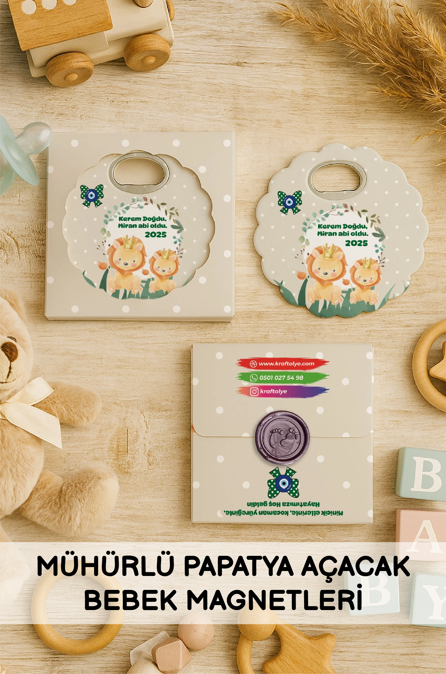Mühürlü Papatya Açacak Bebek Magnetleri