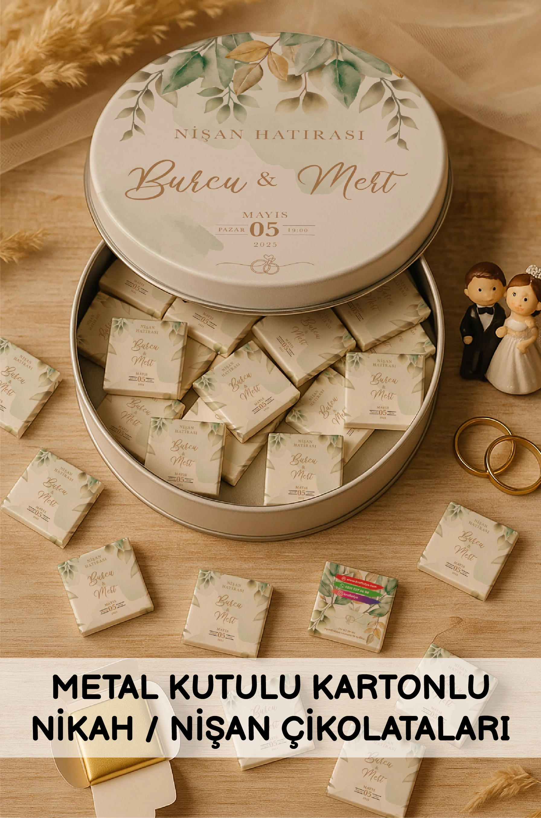 Kutulu Nikah Nişan Düğün Çikolataları 