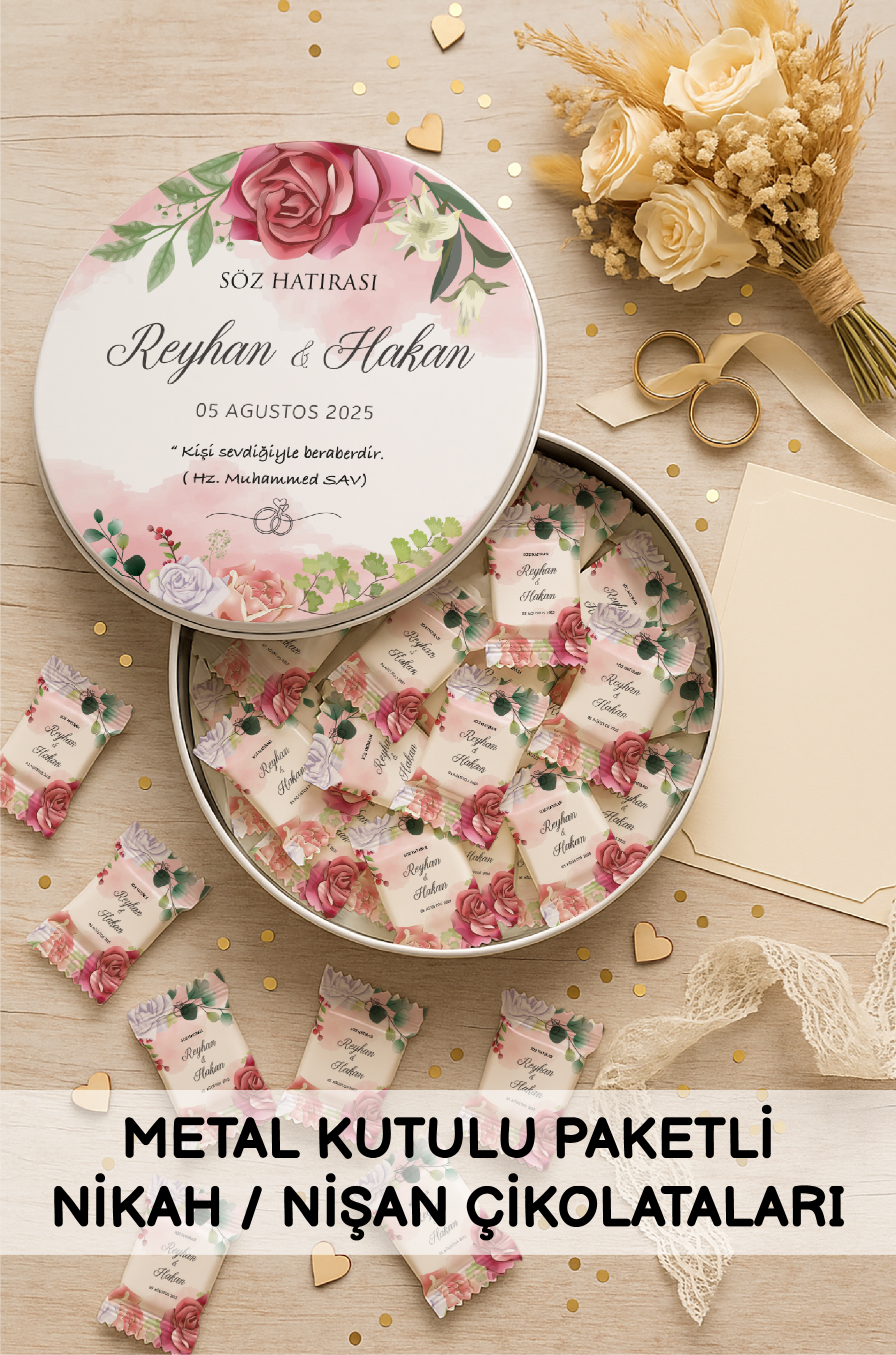Paketli Nikah Nişan Düğün Çikolataları 