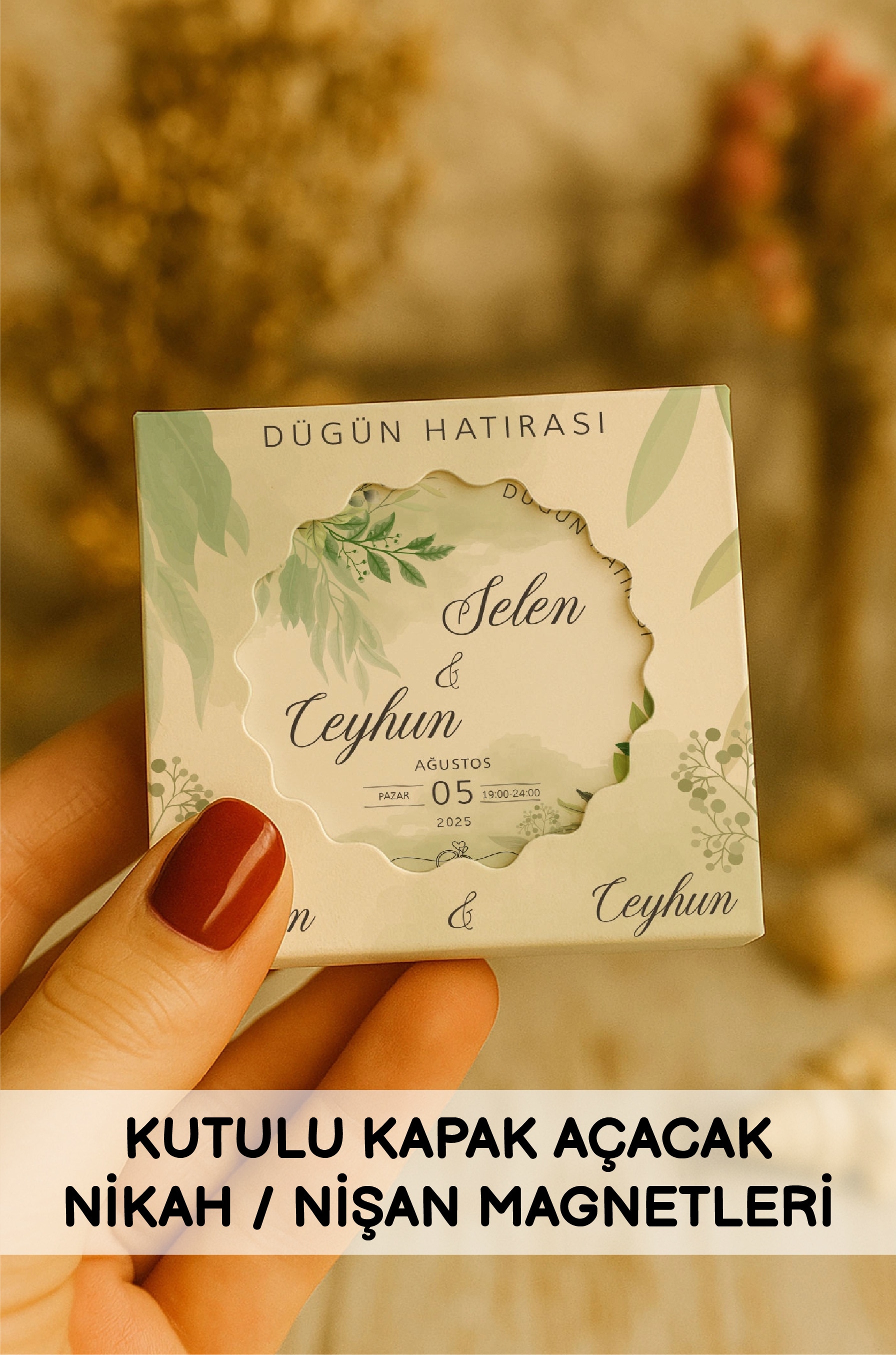 Kutulu Kapak Açacak Nikah Nişan Magnetleri