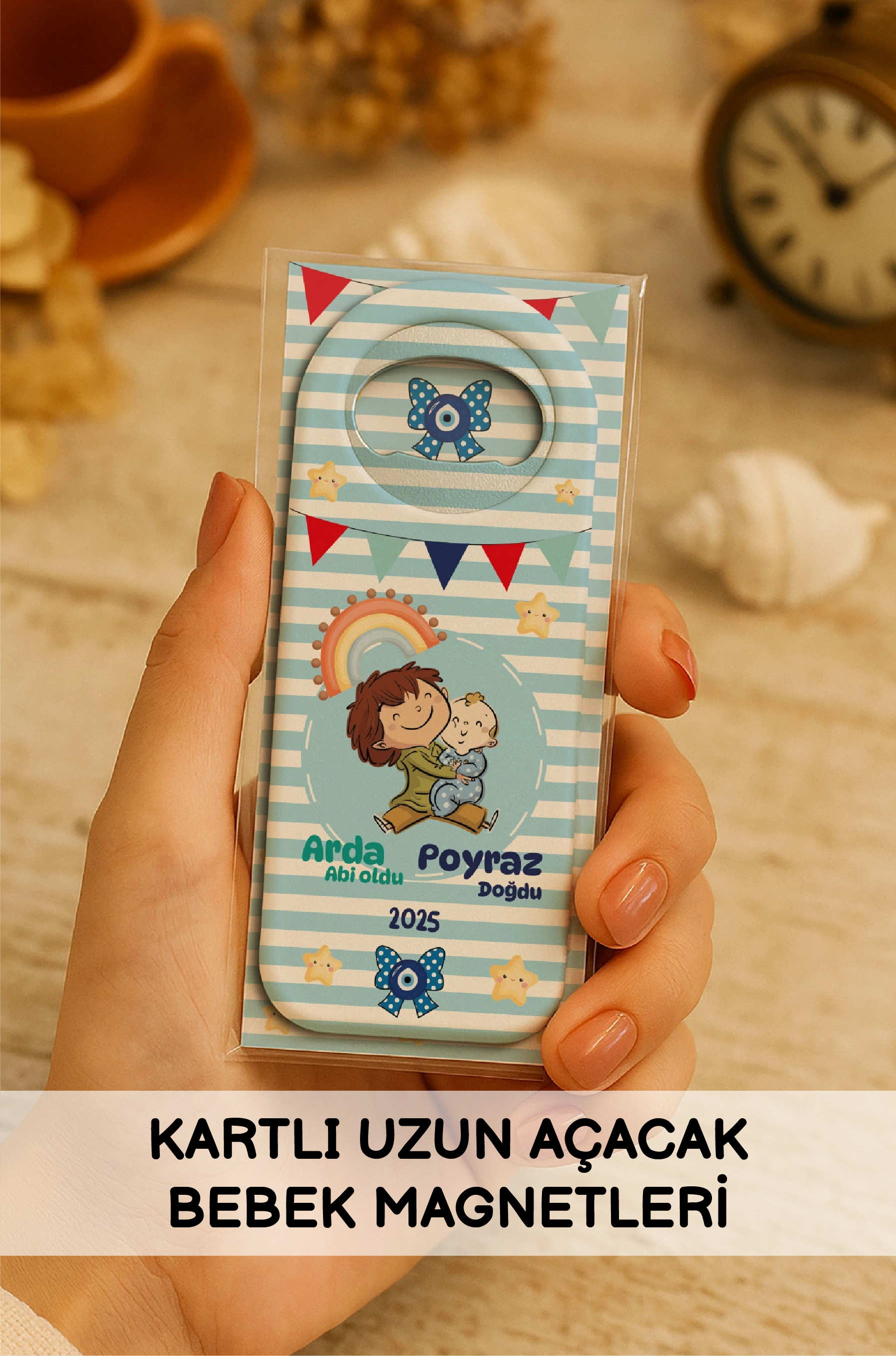 Kartlı Uzun Açacak Bebek Magnetleri