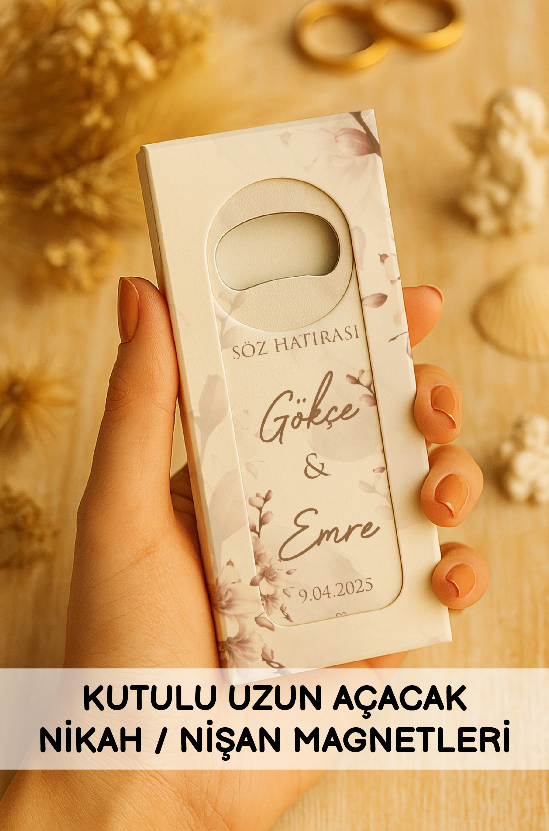 Kutulu Uzun Açacak Nikah Nişan Magnetleri