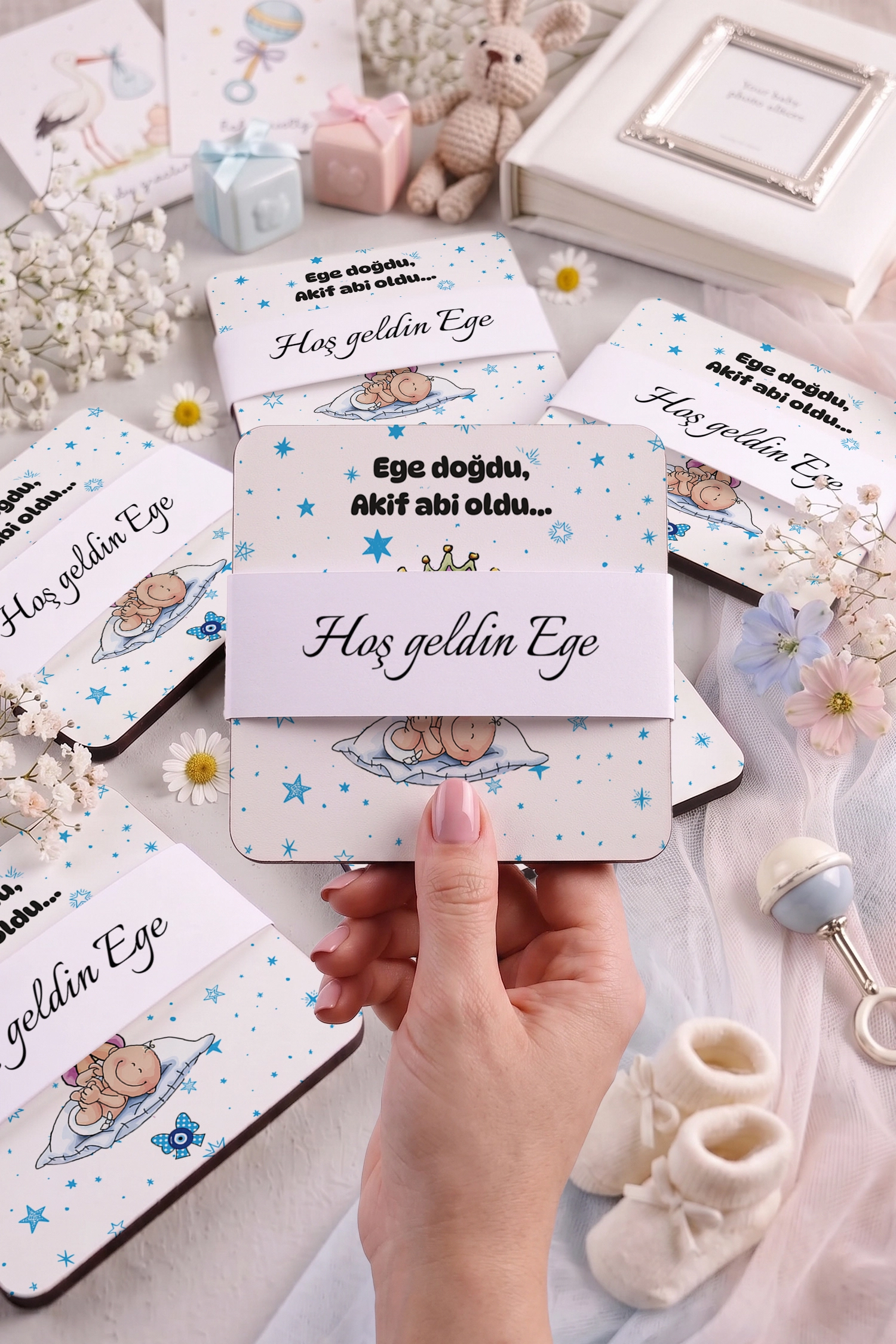 Abi Erkek Kardeş Temalı Ahşap Bardak Altlığı