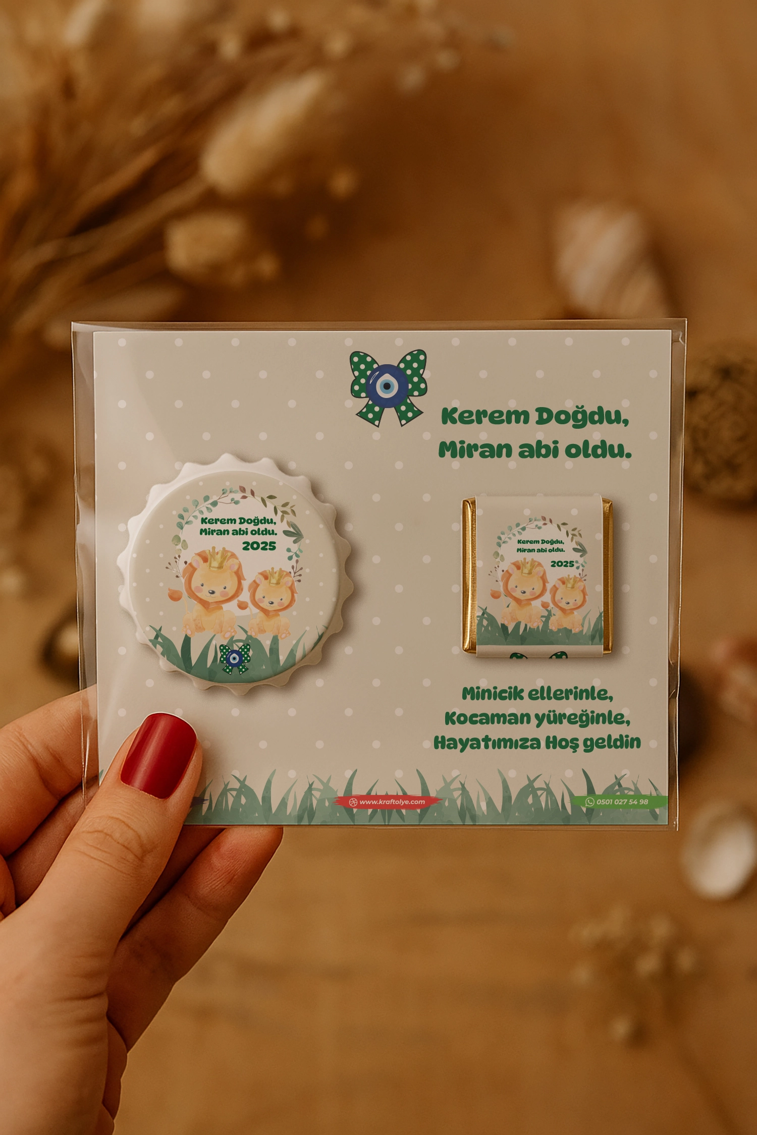 Abi Erkek Kardeş Temalı Çikolatalı Kapak Açacak Magnet
