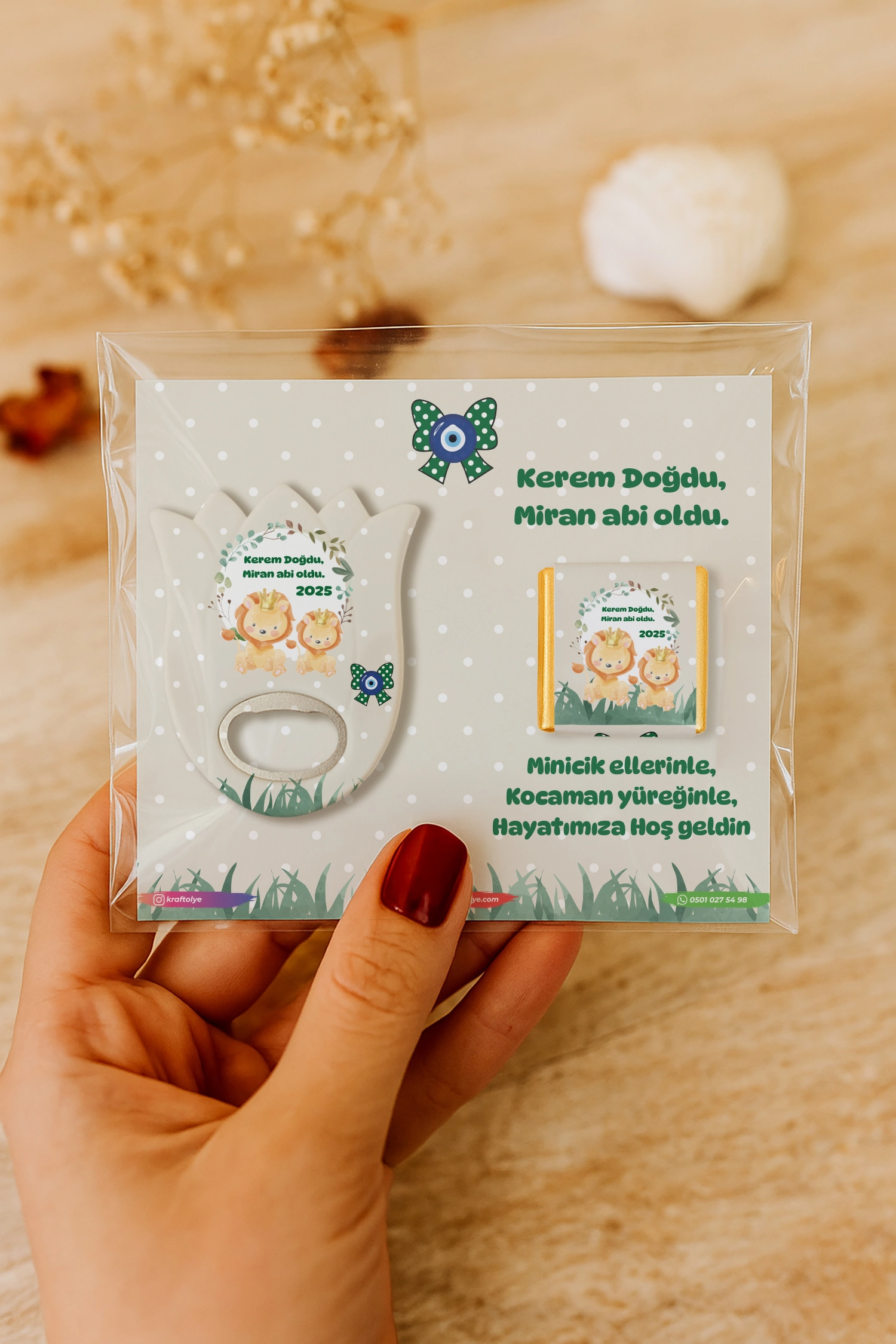 Abi Erkek Kardeş Temalı Çikolatalı Lale Açacak Magnet