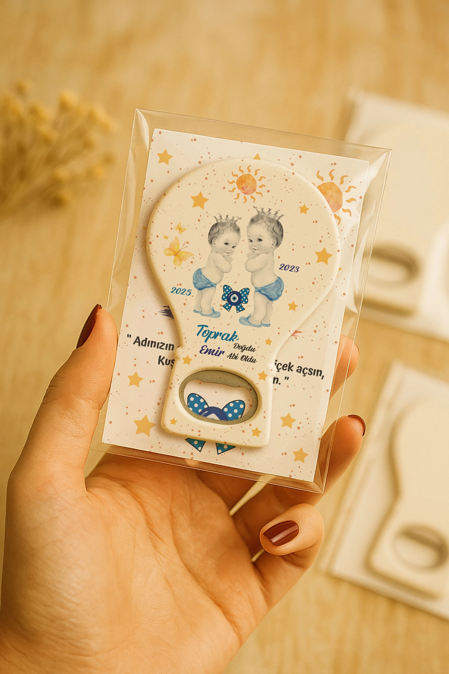 Abi Erkek Kardeş Temalı Kartlı Balon Açacak Magnet
