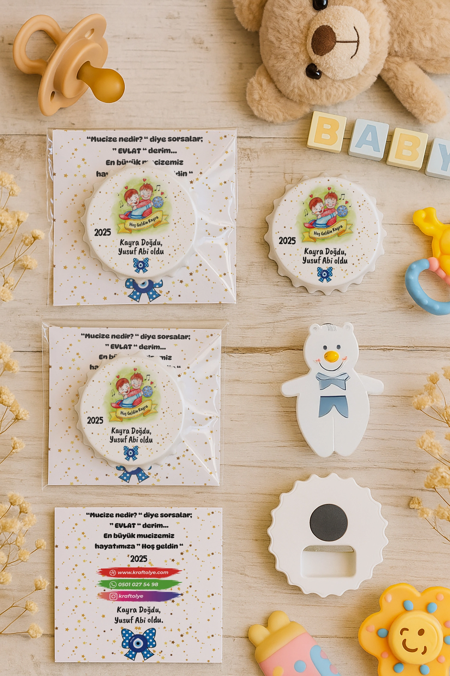 Abi Erkek Kardeş Temalı Kartlı Kapak Açacak Magnet