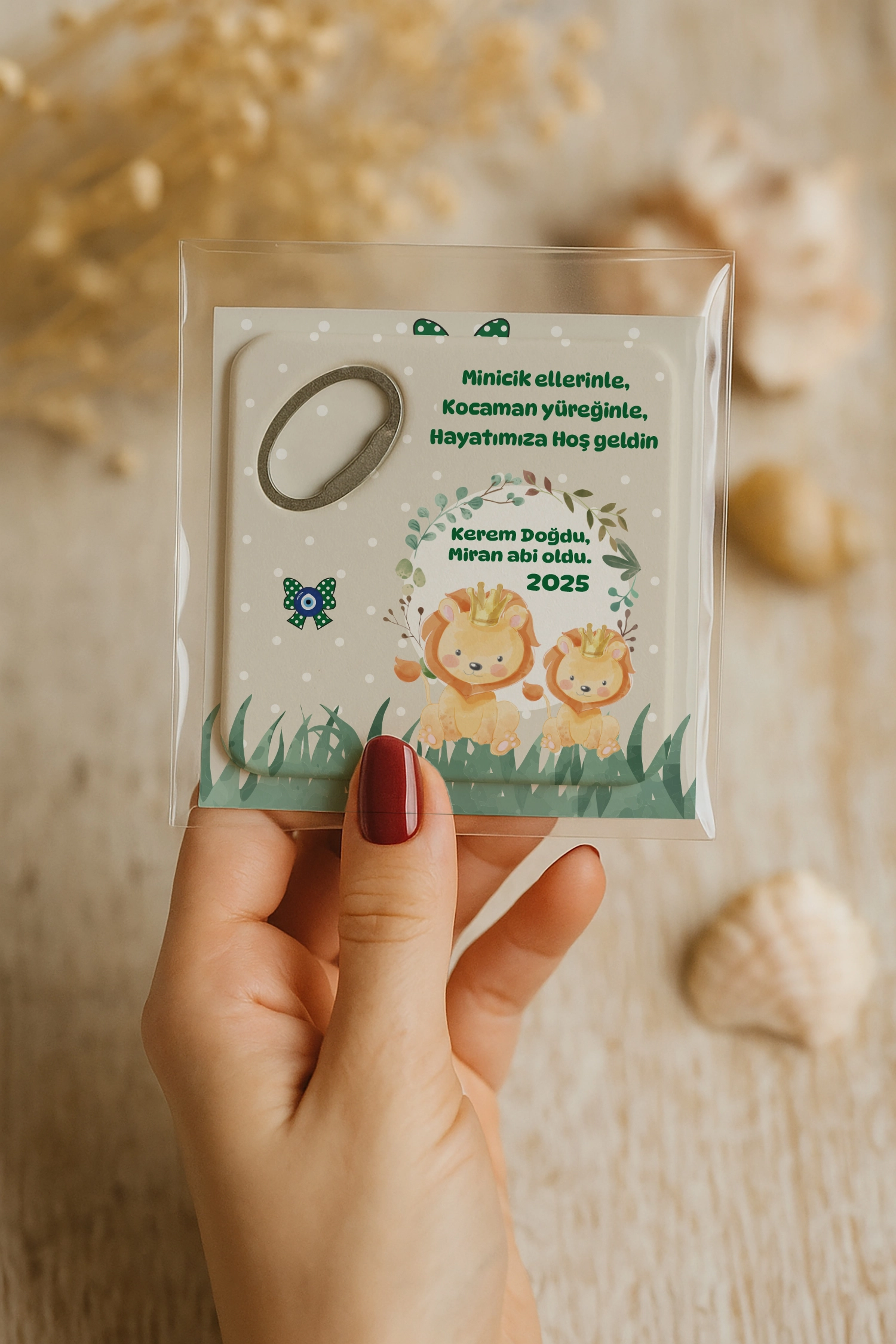 Abi Erkek Kardeş Temalı Kartlı Kare Açacak Magnet