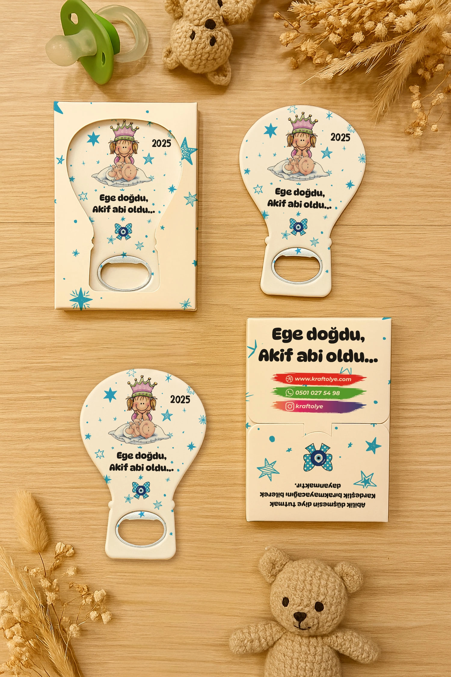 Abi Erkek Kardeş Temalı Kutulu Balon Açacak Magnet