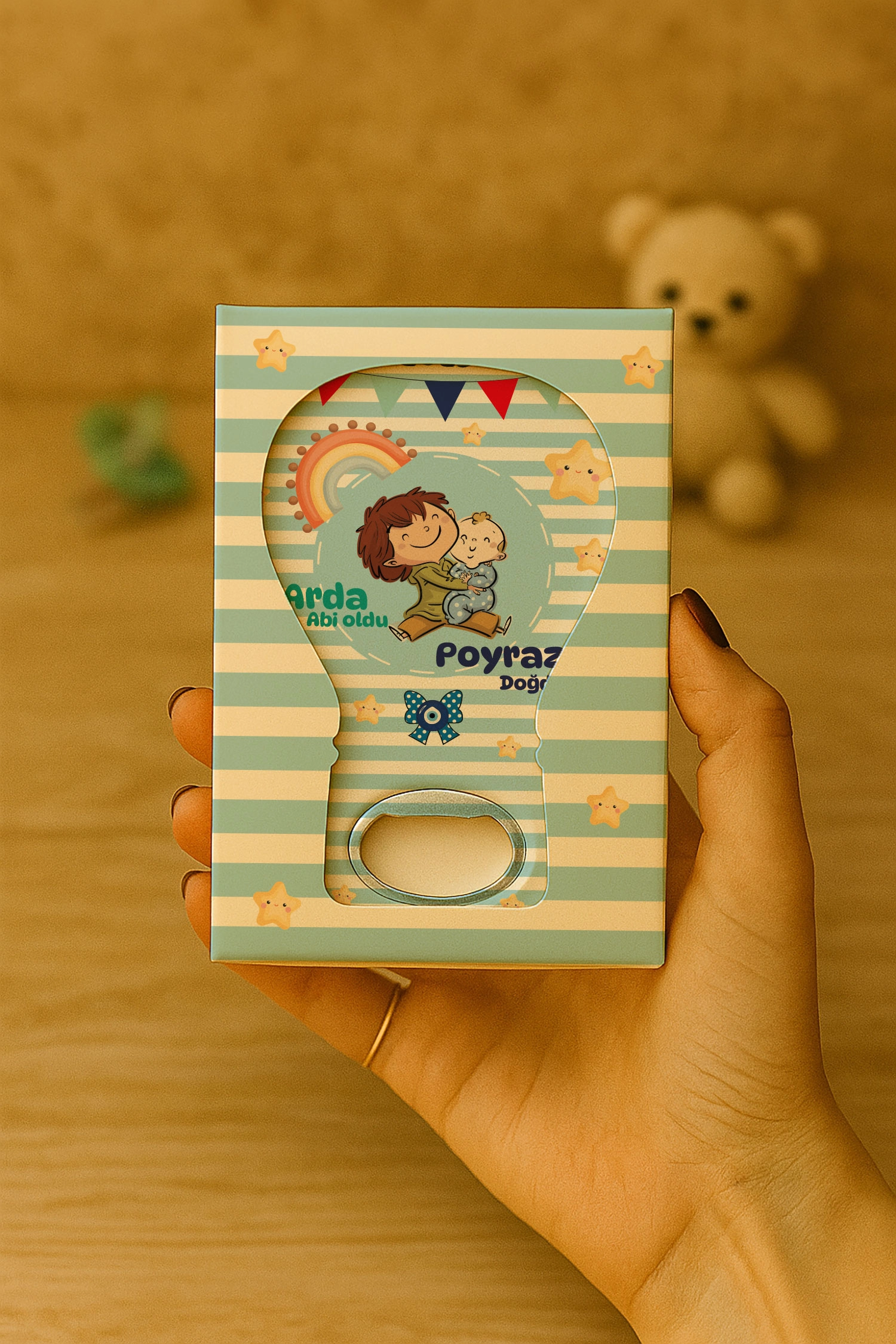 Abi Erkek Kardeş Temalı Kutulu Balon Açacak Magnet