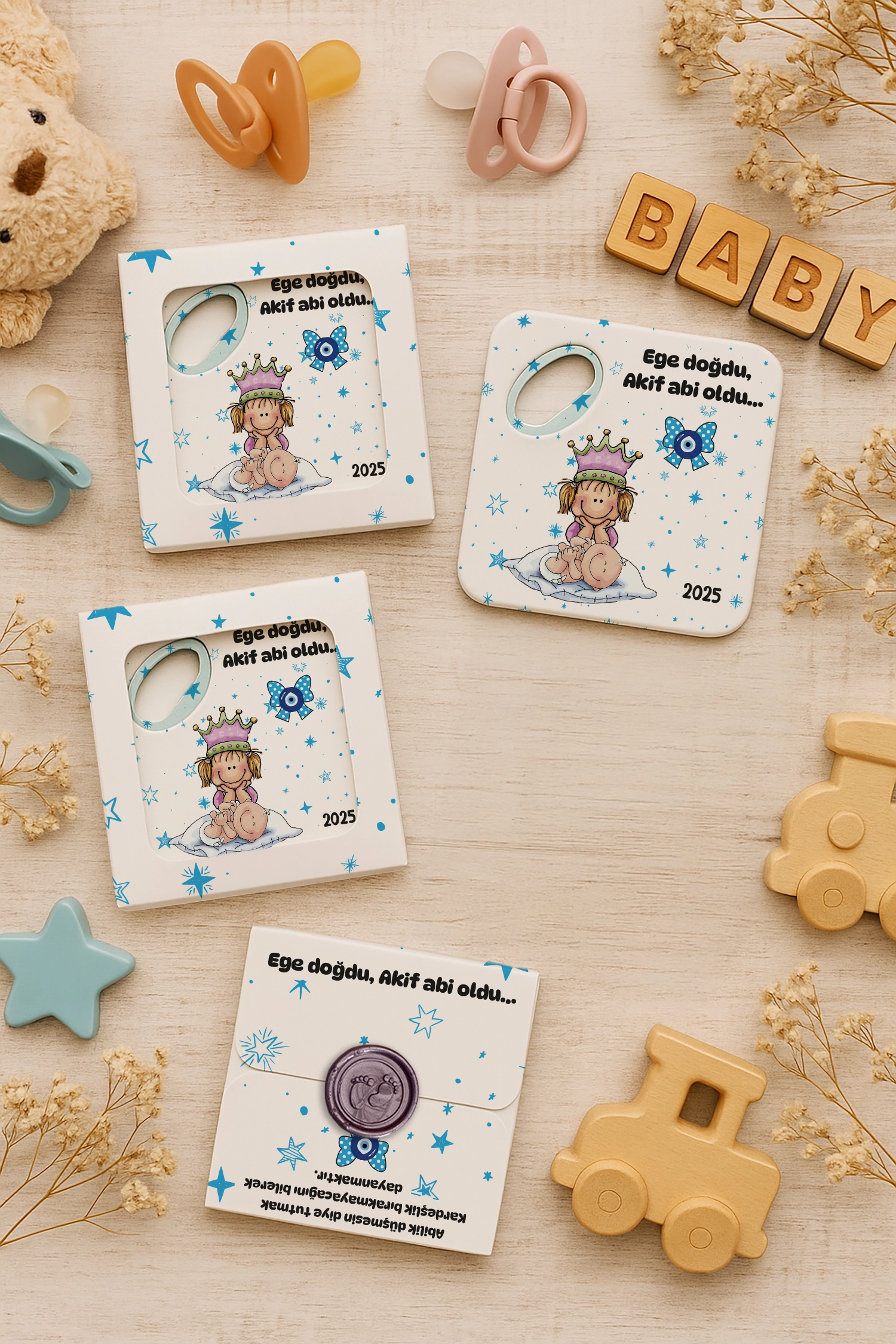 Abi Erkek Kardeş Temalı Mühürlü Açacak Magnet