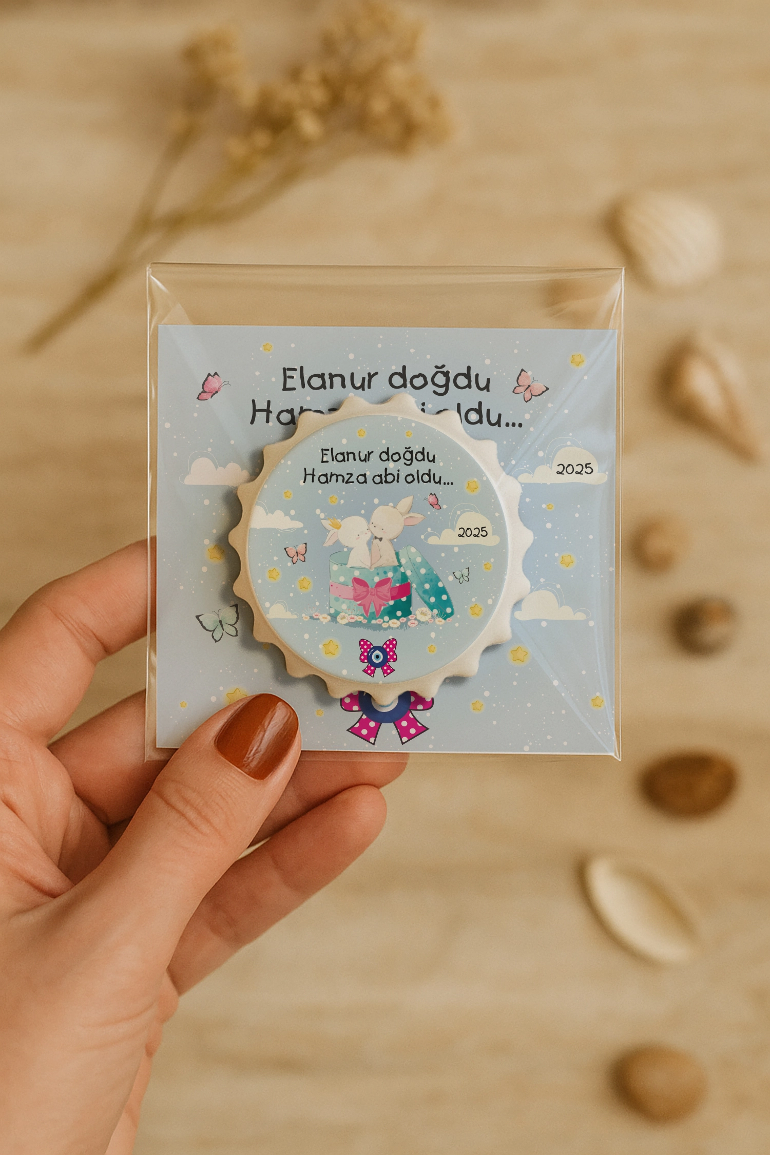 Abi Kız Kardeş Temalı Kartlı Kapak Açacak Magnet