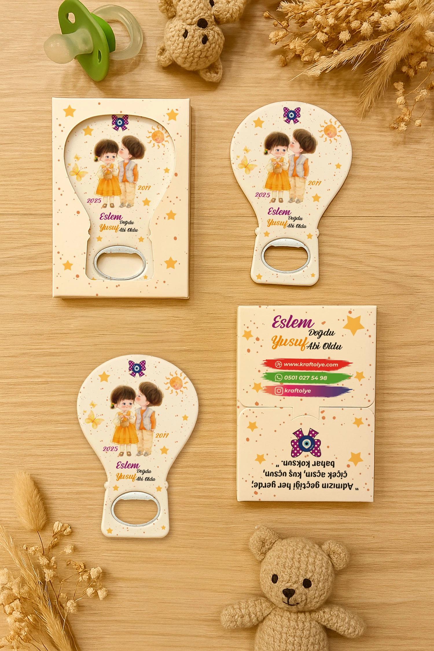 Abi Kız Kardeş Temalı Kutulu Balon Açacak Magnet