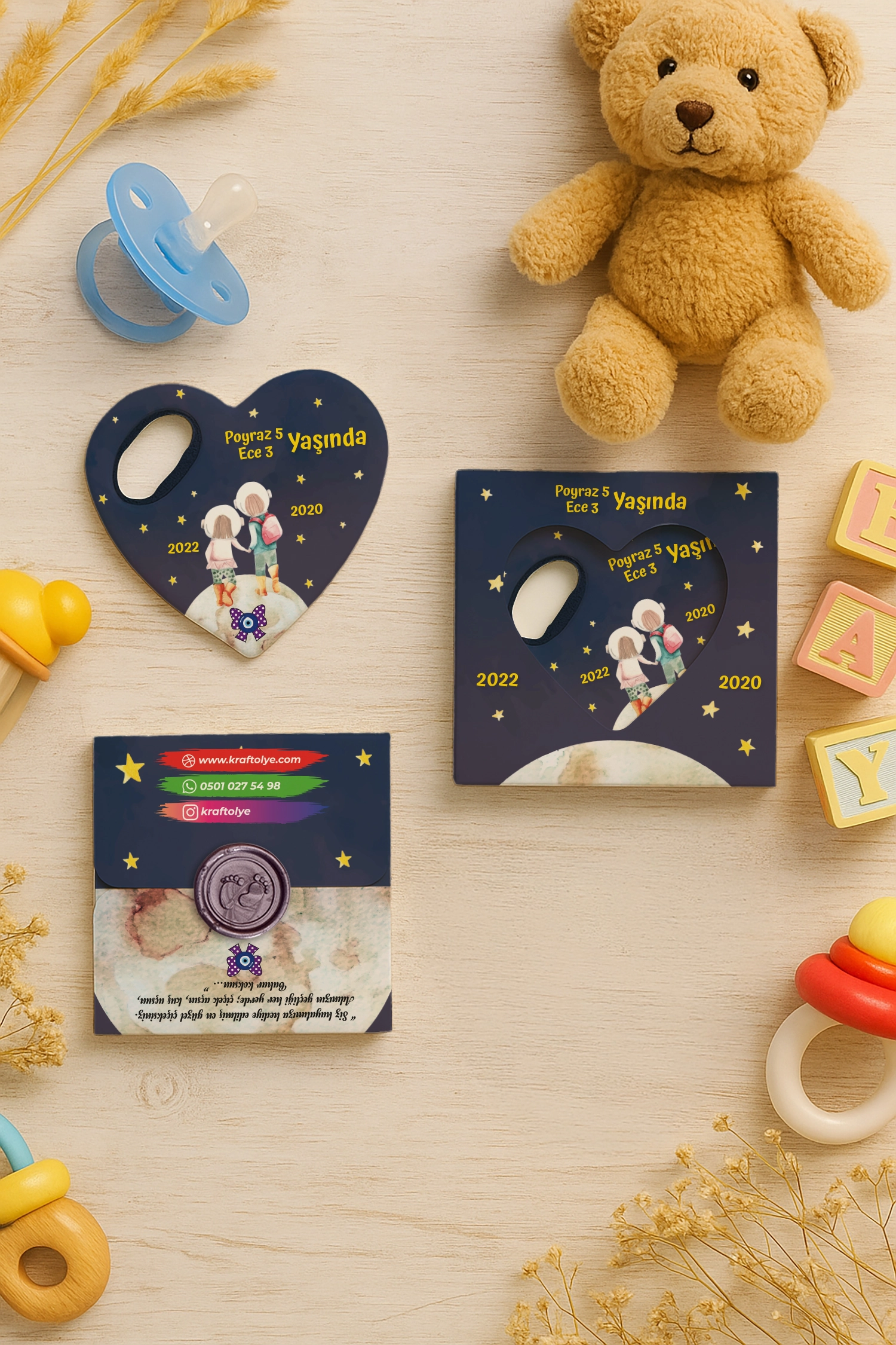 Abi Kız Kardeş Temalı Mühürlü Kalp Açacak Magnet