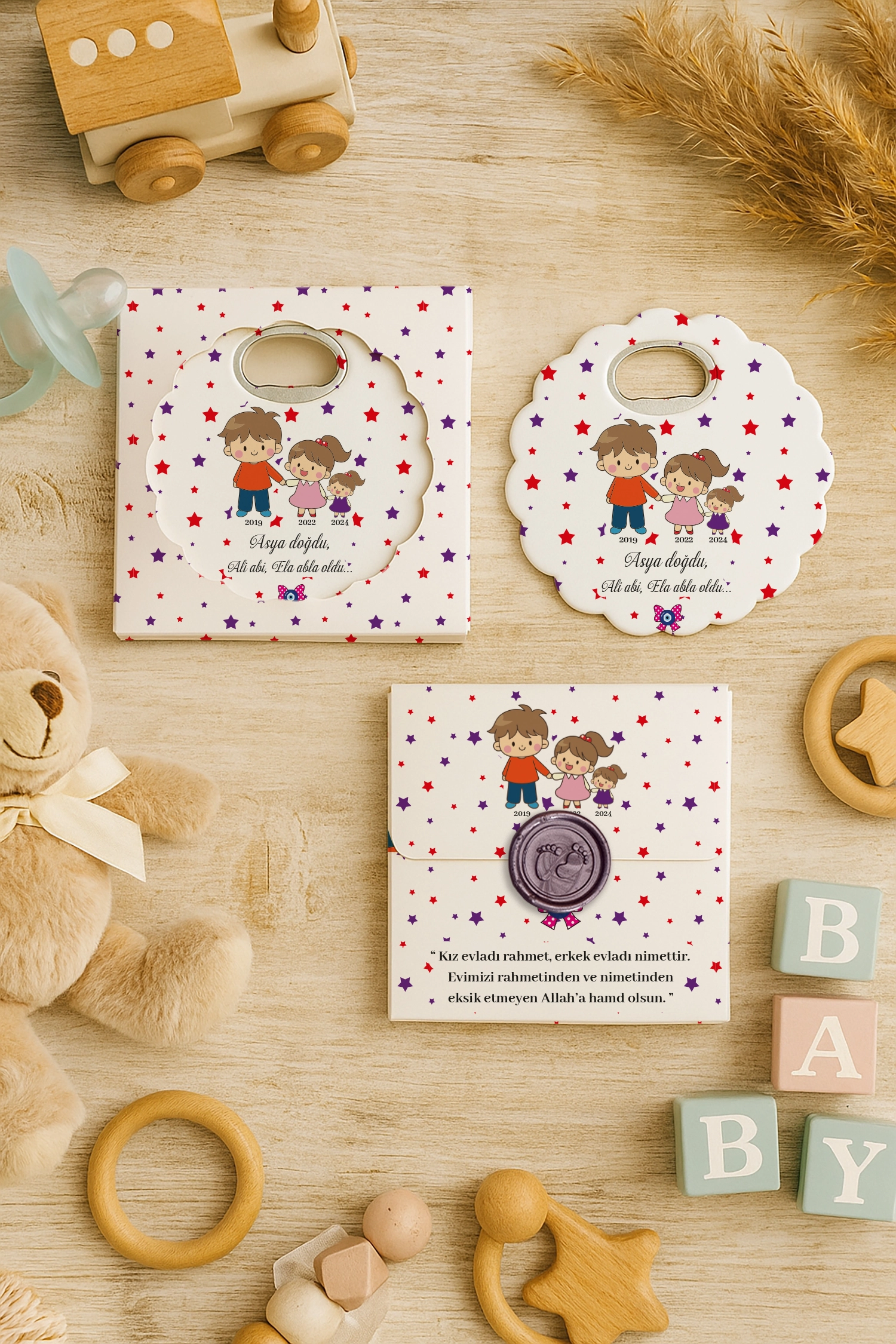 Abi Kız Kardeş Temalı Mühürlü Papatya Açacak Magnet