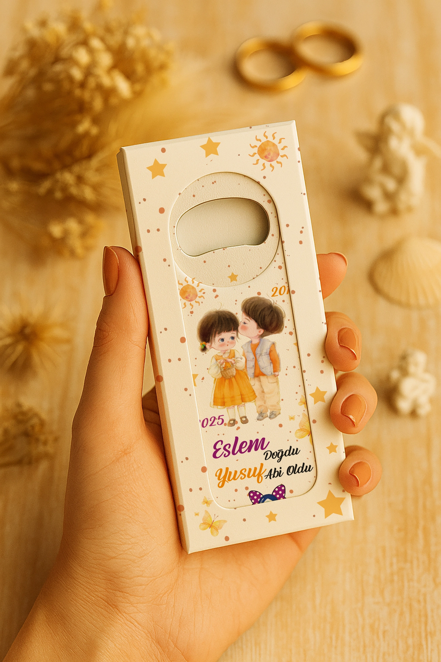 Abi Kız Kardeş Temalı Kutulu Uzun Açacak Magnet