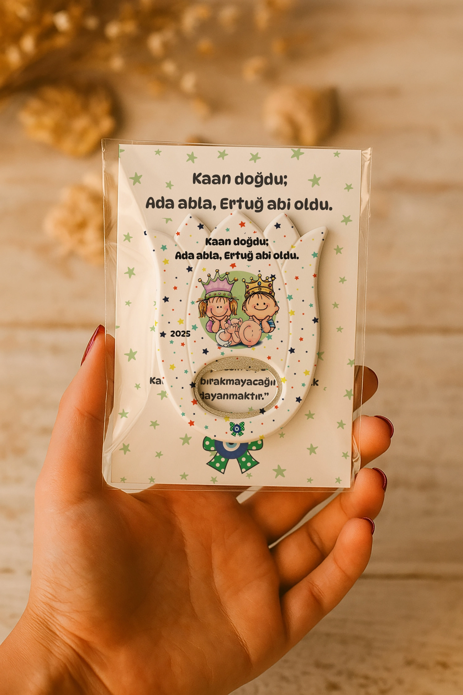 Abla Abi Erkek Kardeş Temalı Kartlı Lale Açacak Magnet