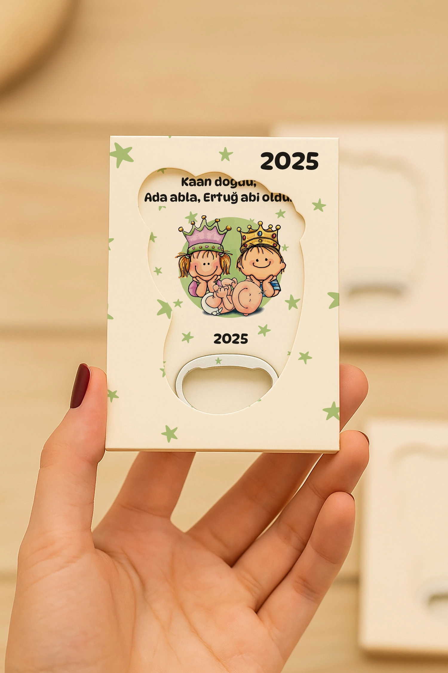 Abla Abi Erkek Kardeş Temalı Kutulu Ayak İzi Açacak Magnet