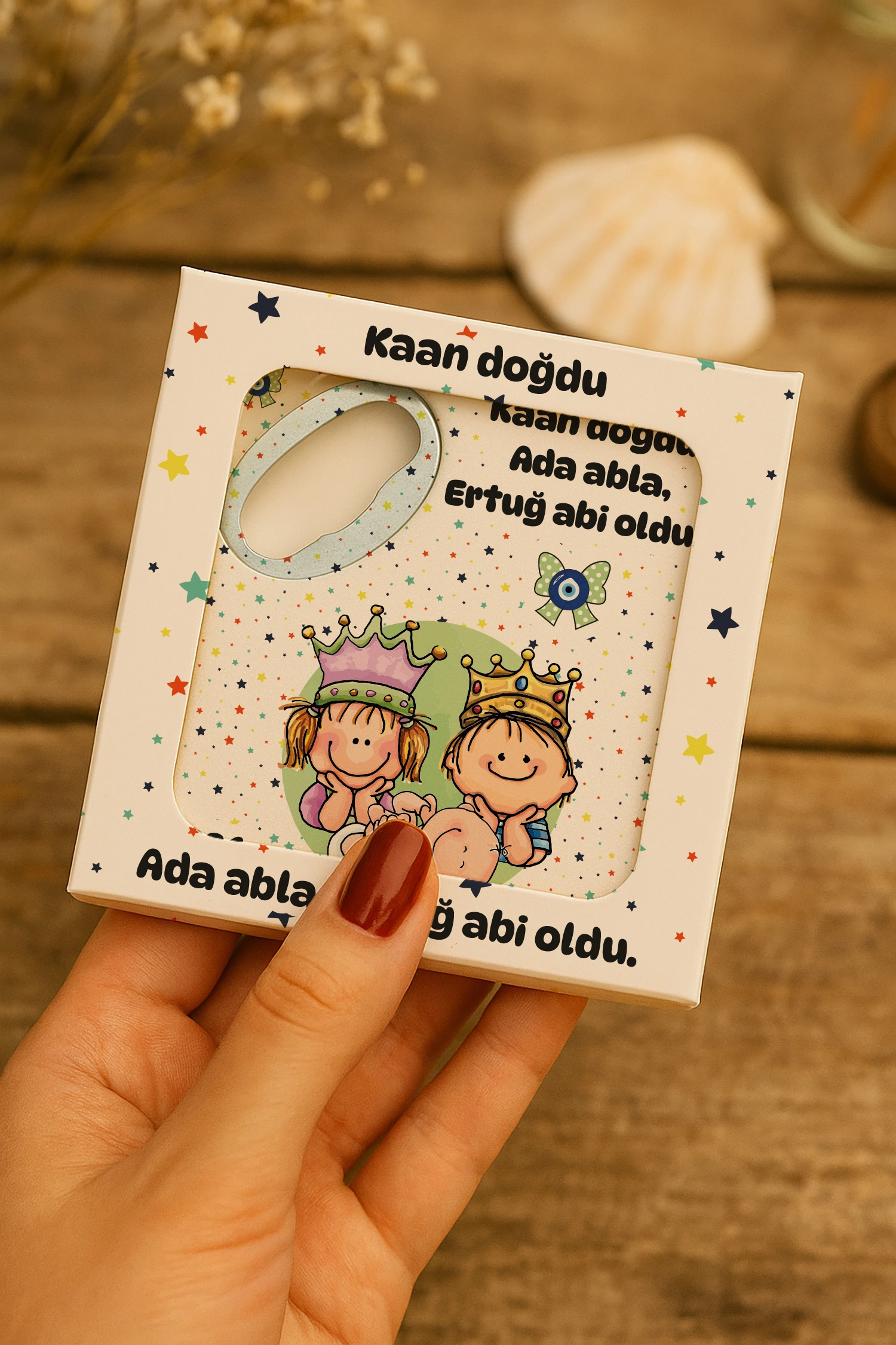 Abla Abi Erkek Kardeş Temalı Kutulu Kare Açacak Magnet