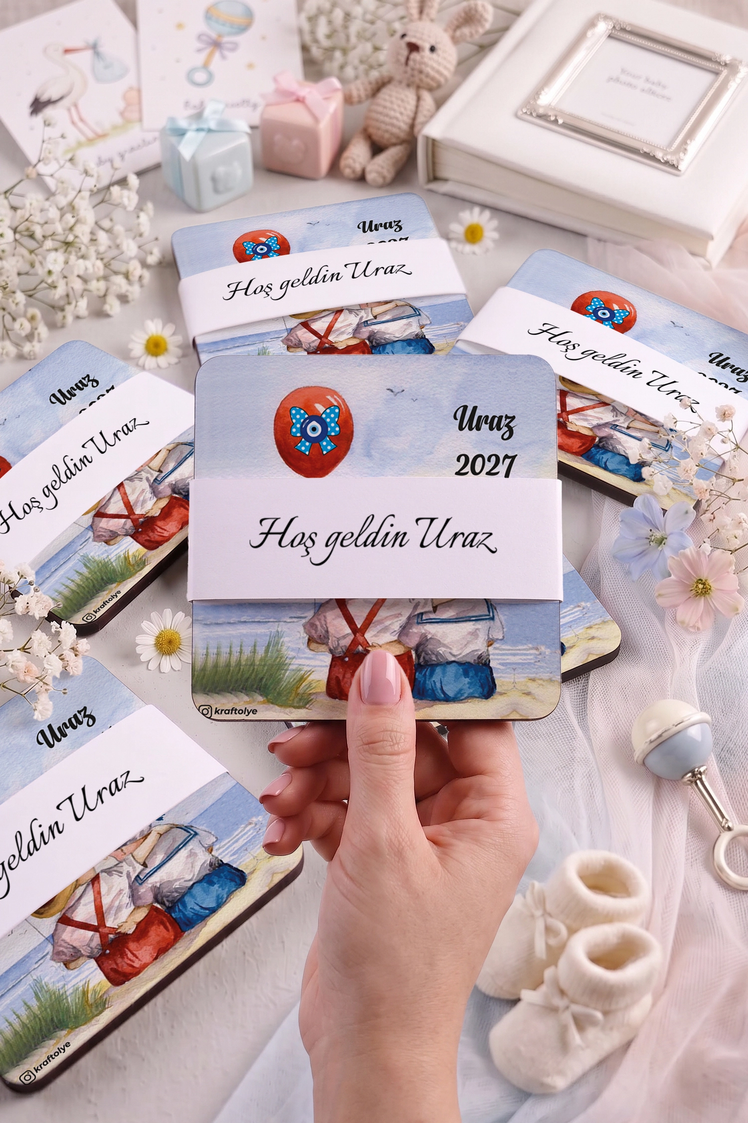 Abla Erkek Kardeş Temalı Ahşap Bardak Altlığı