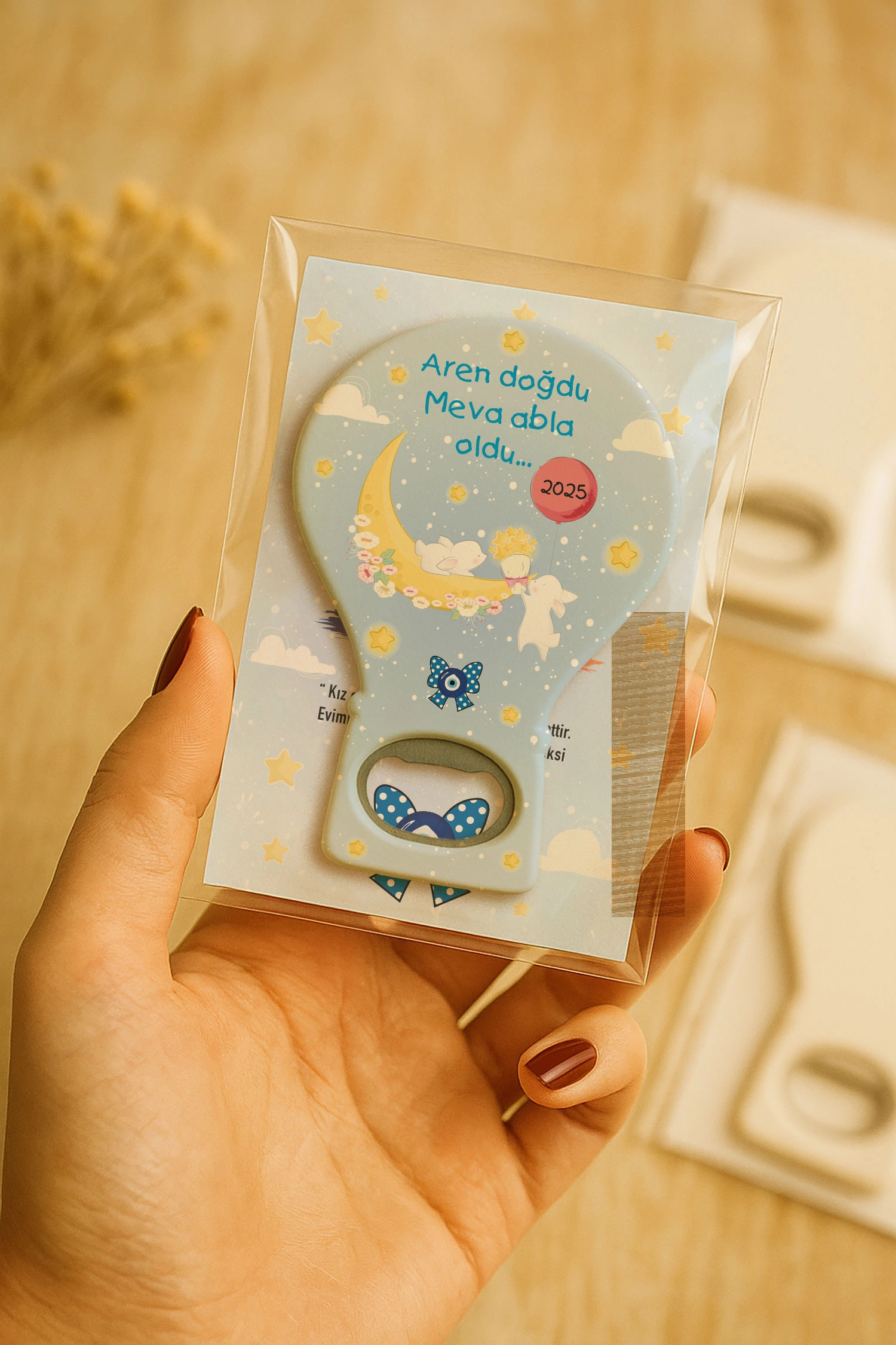 Abla Erkek Kardeş Temalı Kartlı Balon Açacak Magnet