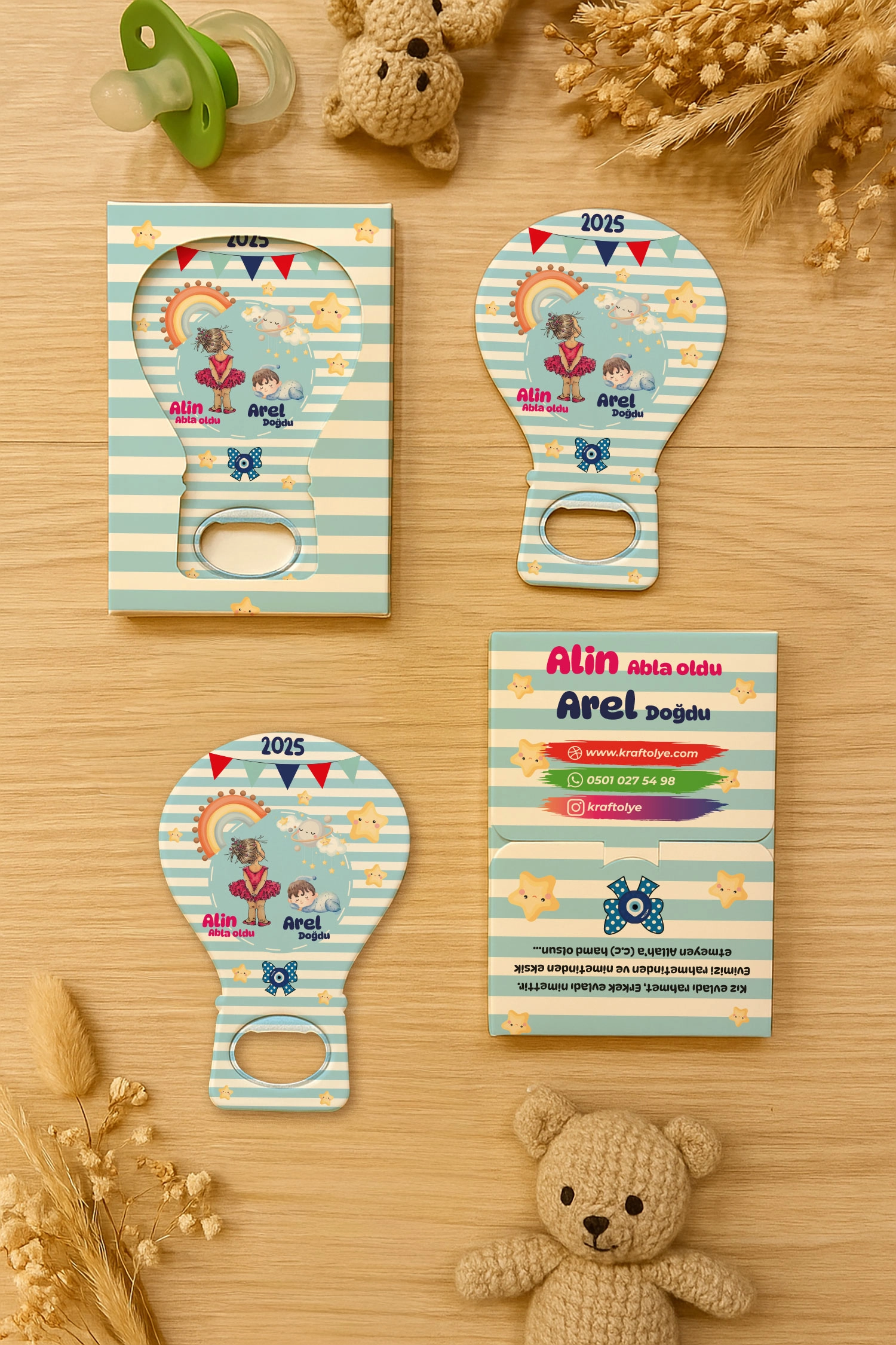 Abla Erkek Kardeş Temalı Kutulu Balon Açacak Magnet