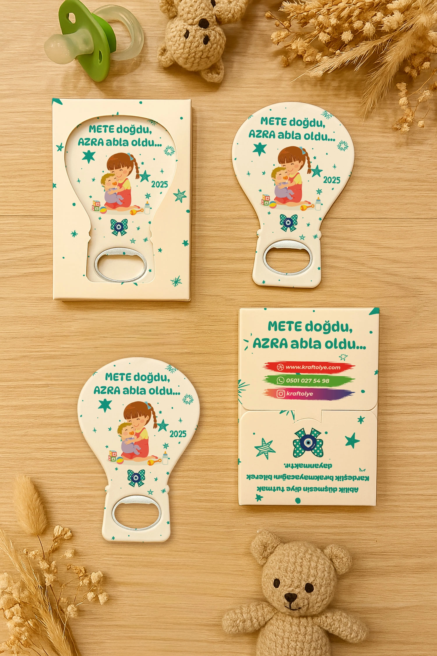 Abla Erkek Kardeş Temalı Kutulu Balon Açacak Magnet