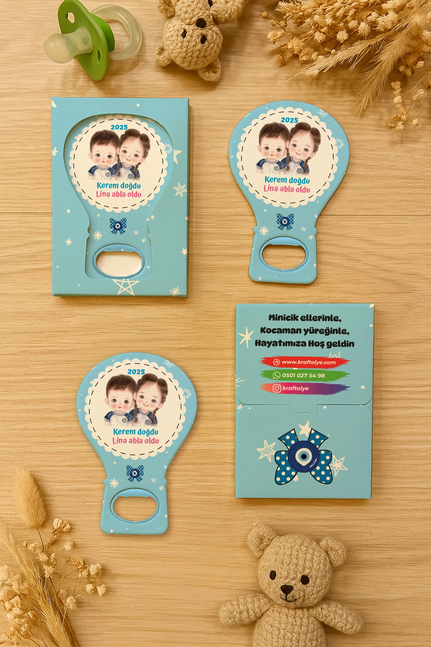Abla Erkek Kardeş Temalı Kutulu Balon Açacak Magnet