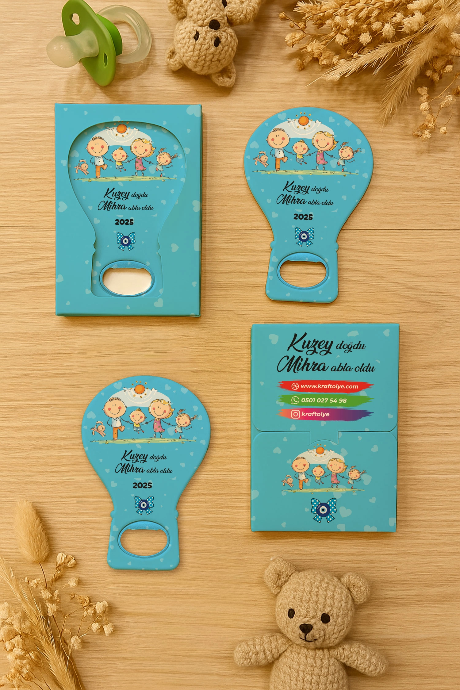 Abla Erkek Kardeş Temalı Kutulu Balon Açacak Magnet