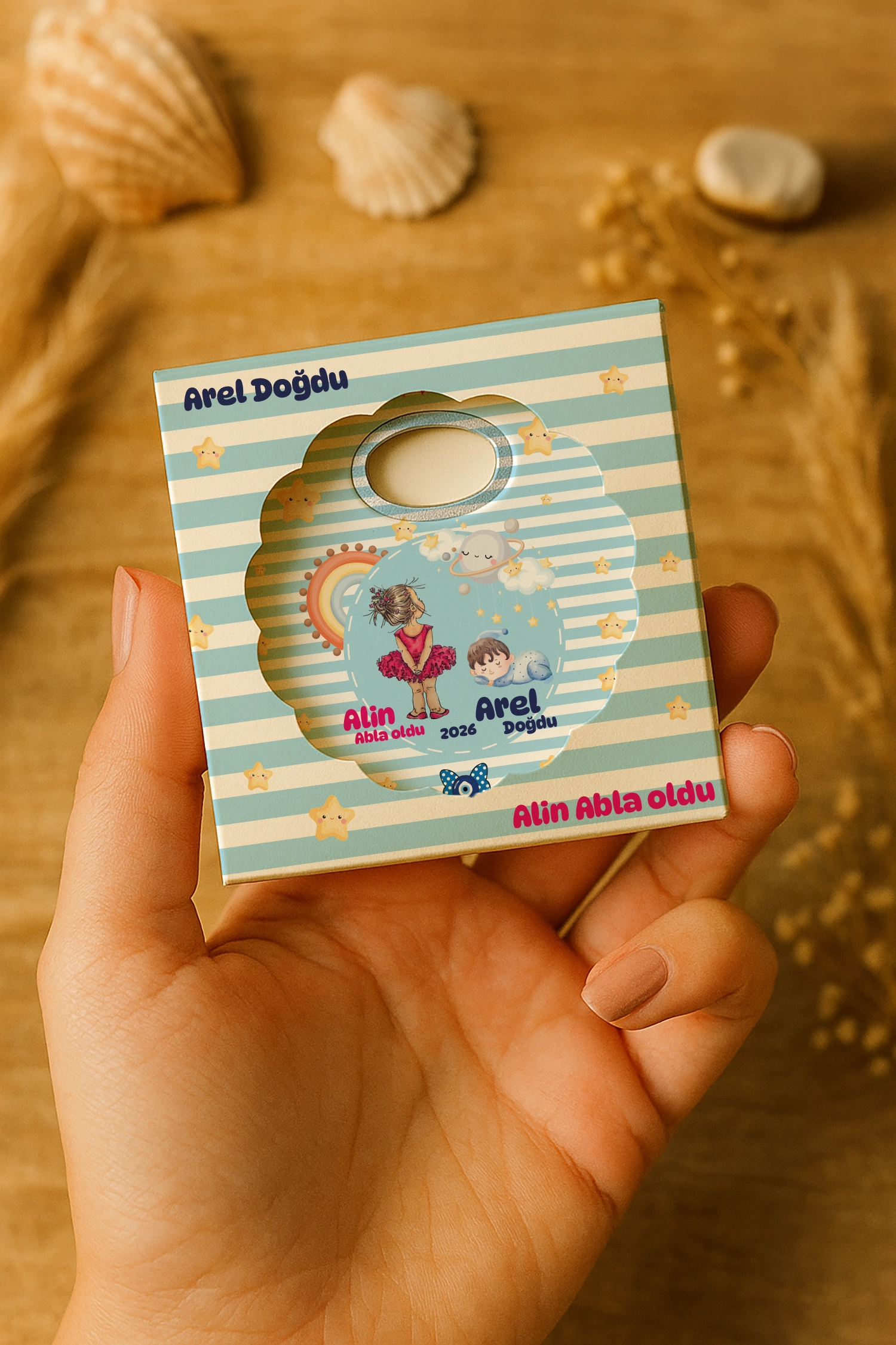 Abla Erkek Kardeş Temalı Kutulu Papatya Açacak Magnet