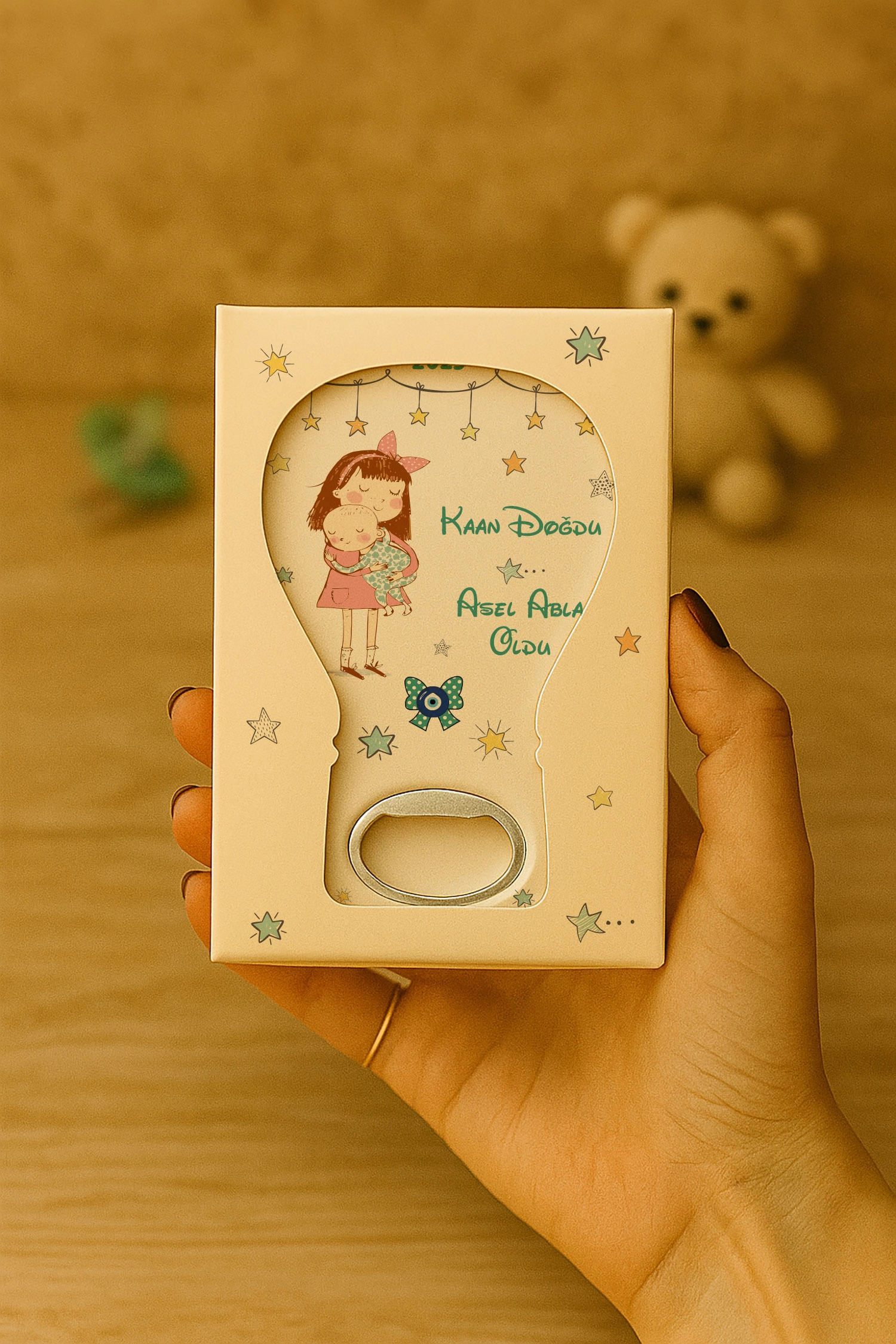 Abla Erkek Kardeş Temalı Mühürlü Balon Açacak Magnet