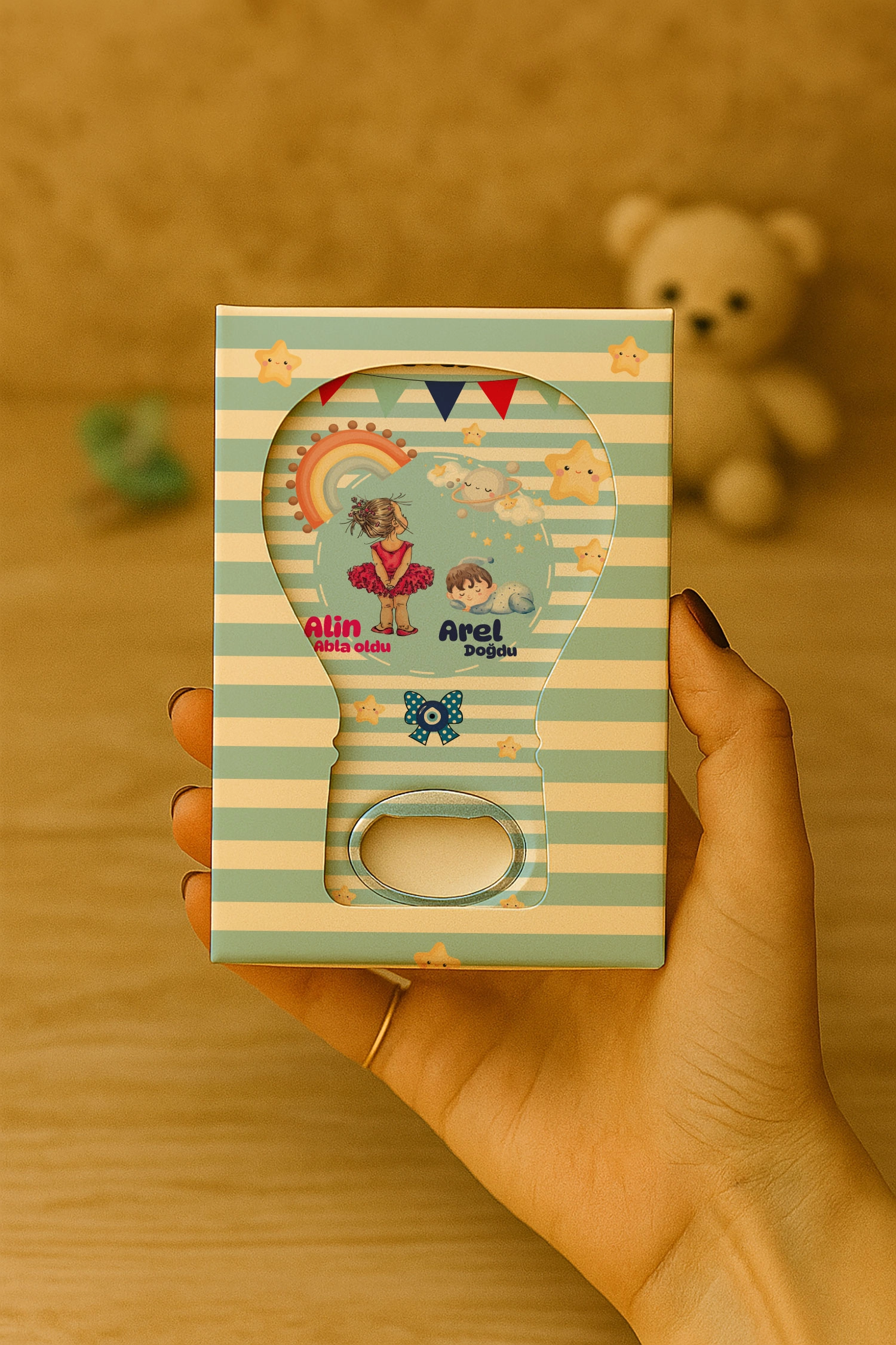 Abla Erkek Kardeş Temalı Mühürlü Balon Açacak Magnet