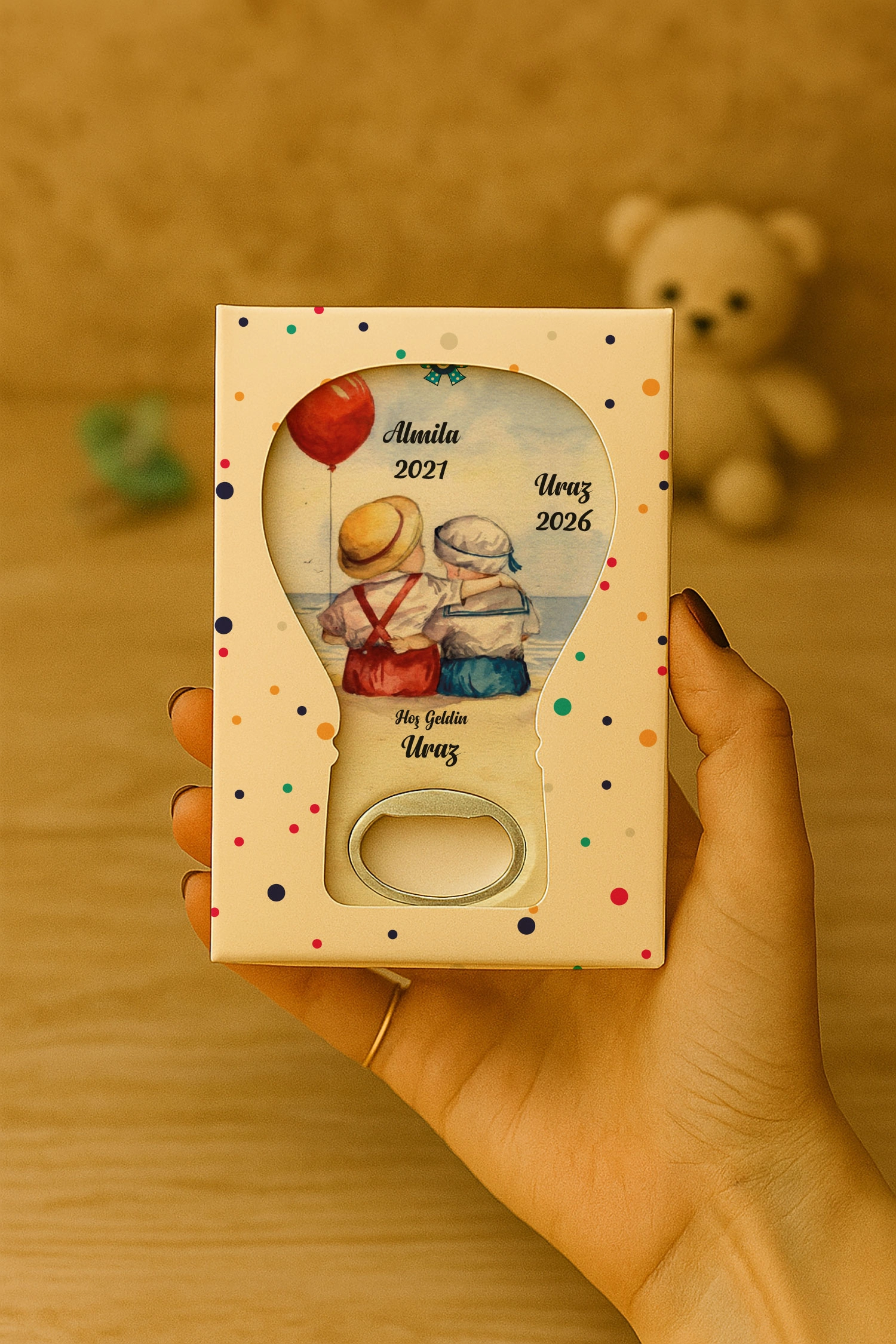Abla Erkek Kardeş Temalı Mühürlü Balon Açacak Magnet