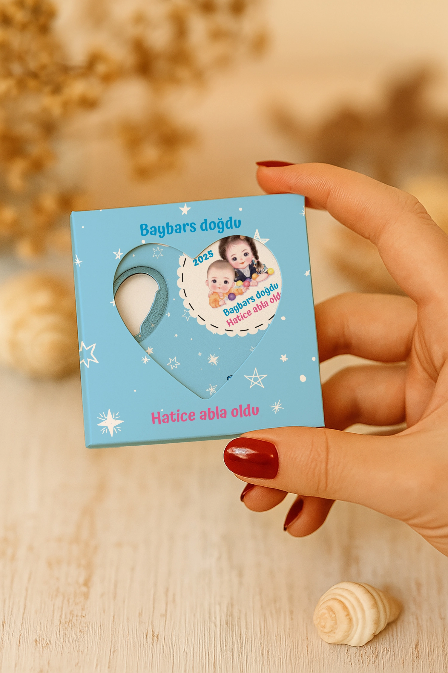 Abla Erkek Kardeş Temalı Mühürlü Kalp Açacak Magnet