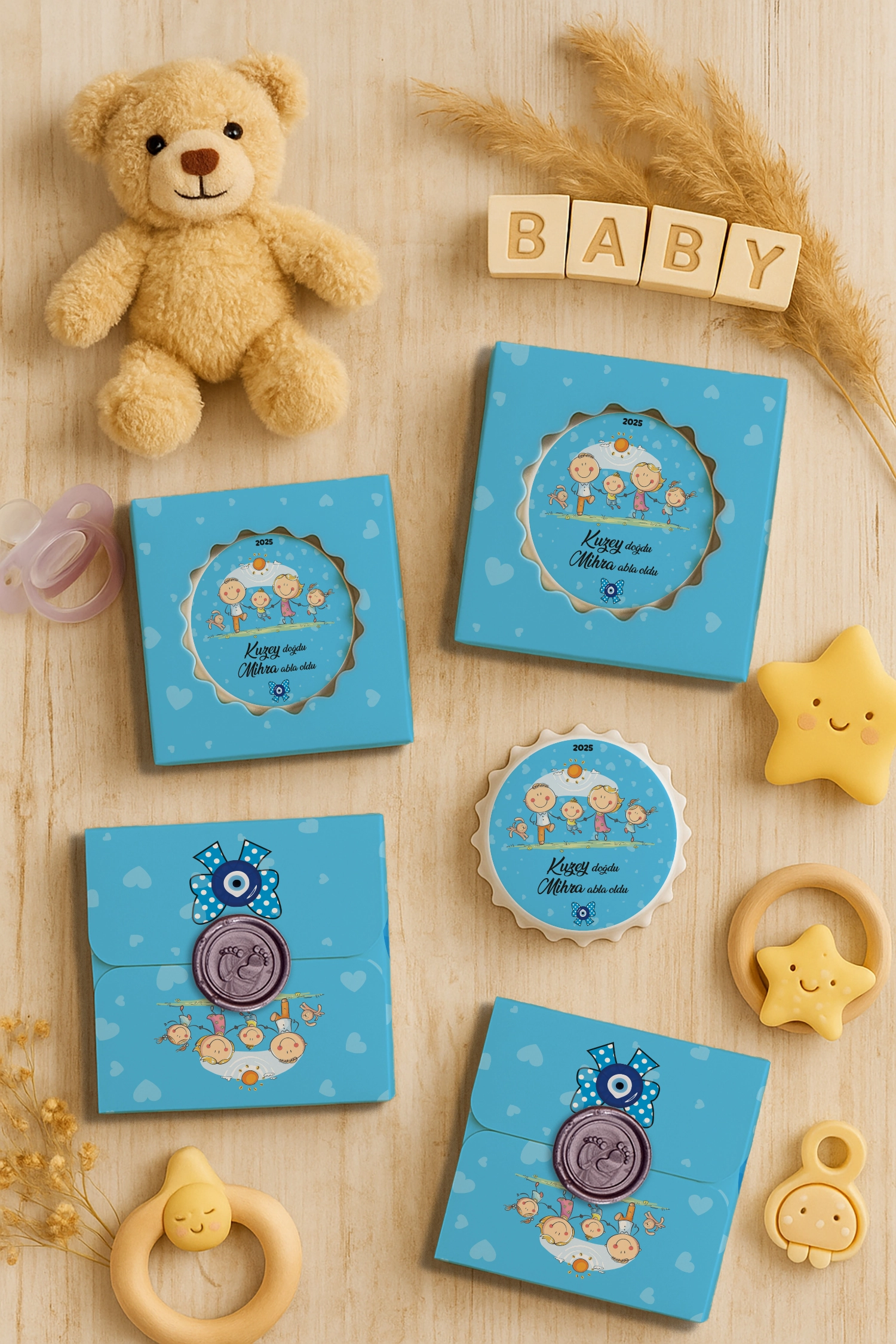 Abla Erkek Kardeş Temalı Mühürlü Kapak Açacak Magnet