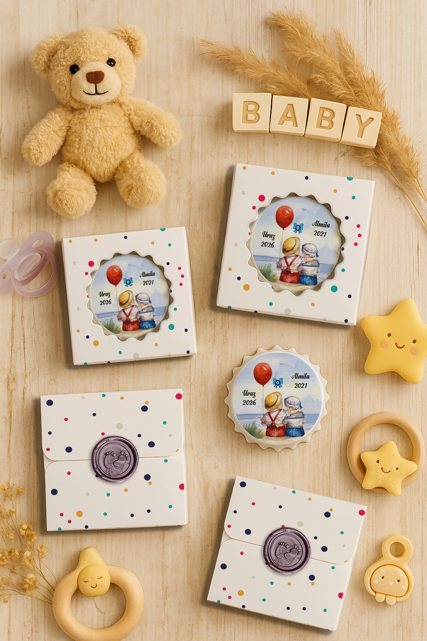 Abla Erkek Kardeş Temalı Mühürlü Kapak Açacak Magnet