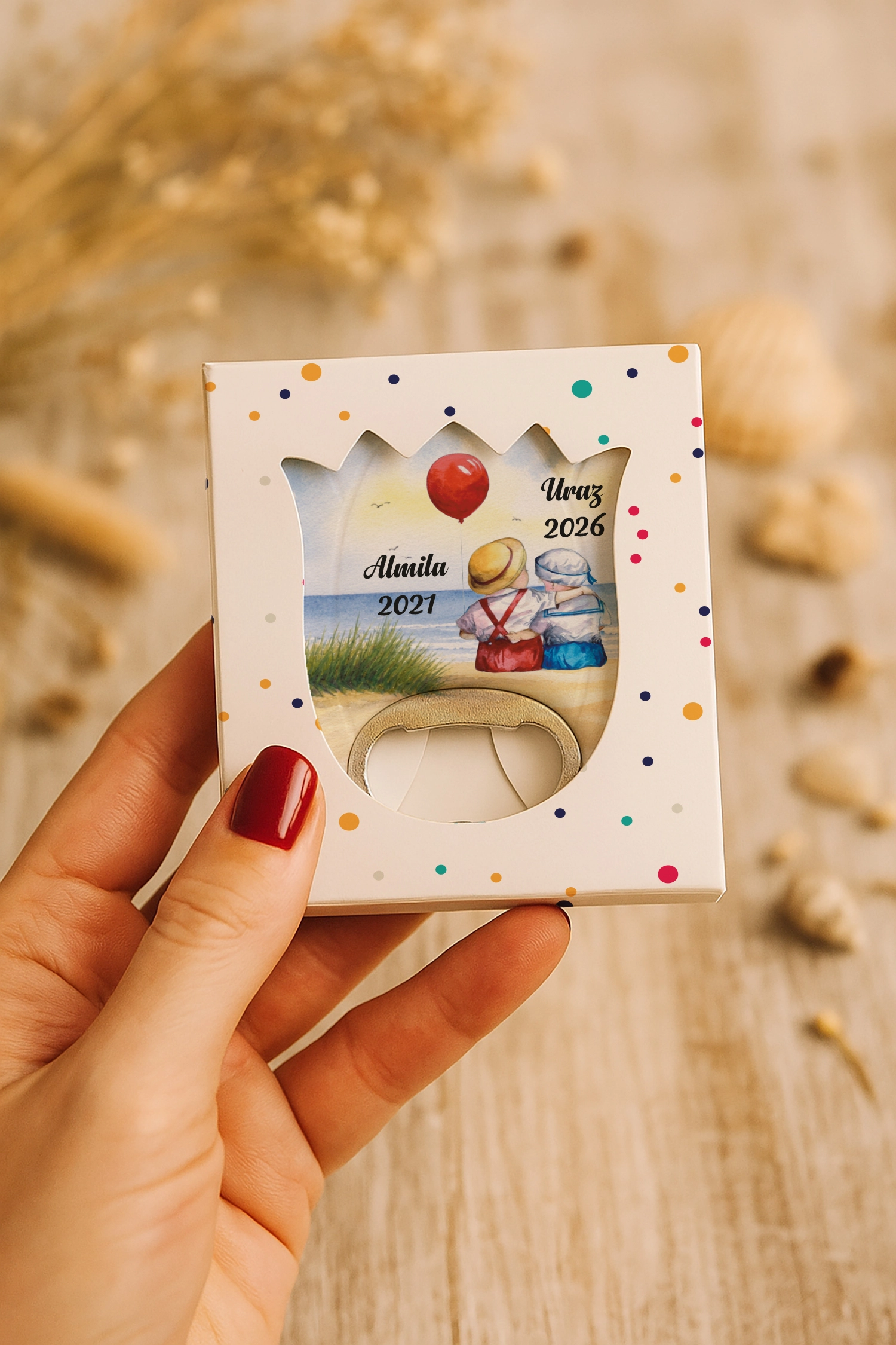 Abla Erkek Kardeş Temalı Mühürlü Lale Açacak Magnet