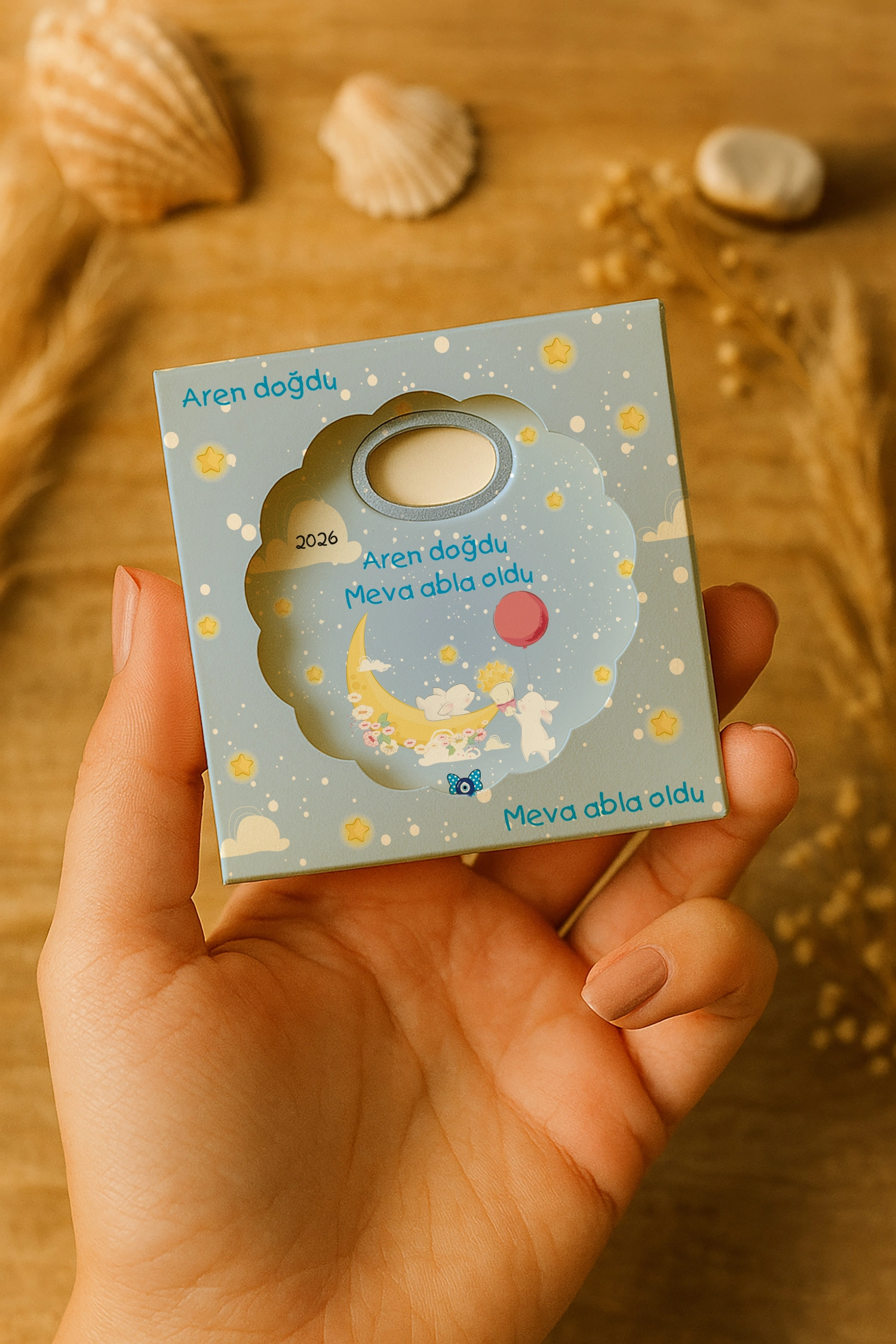 Abla Erkek Kardeş Temalı Mühürlü Papatya Açacak Magnet