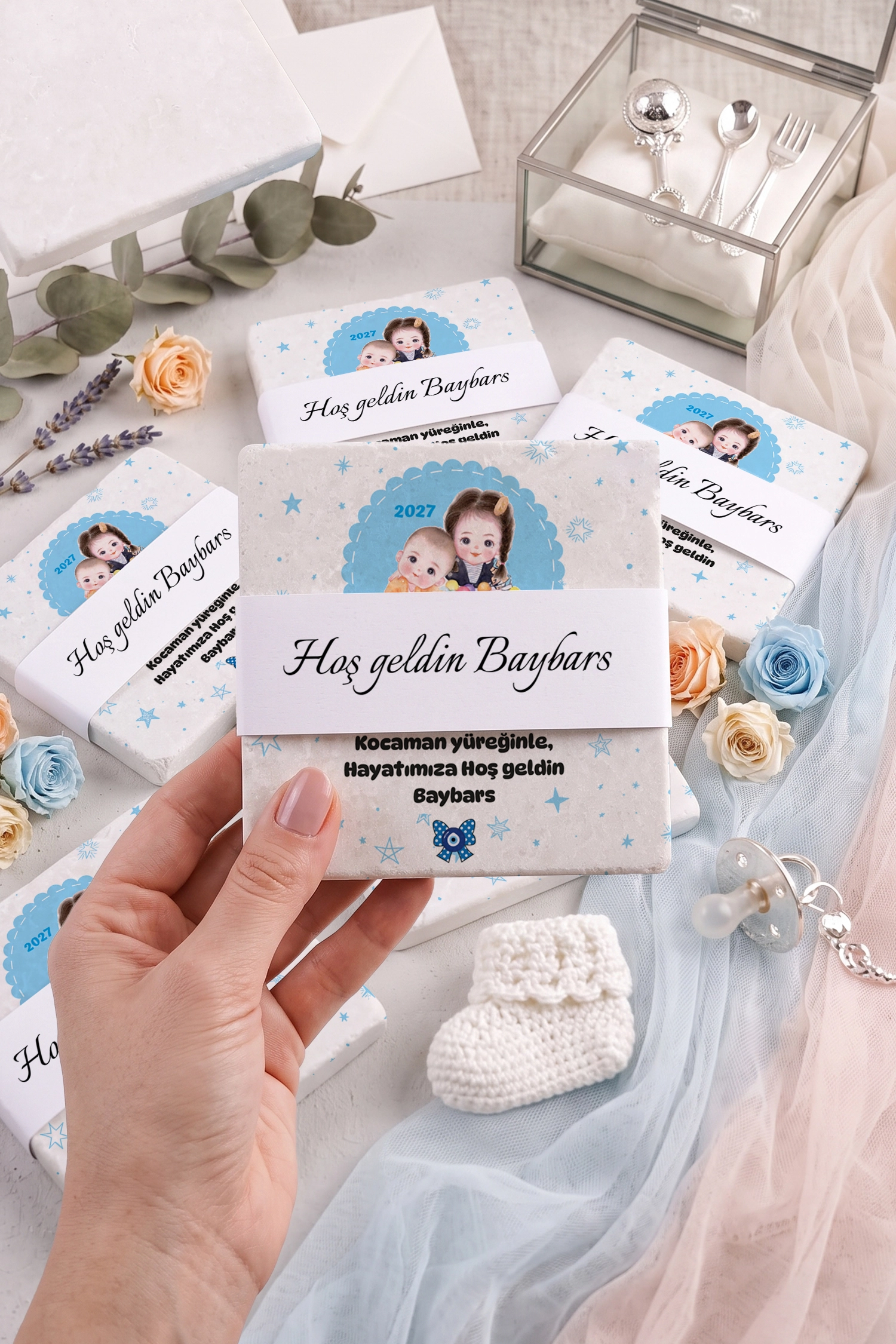 Abla Erkek Kardeş Temalı Taş Bardak Altlığı