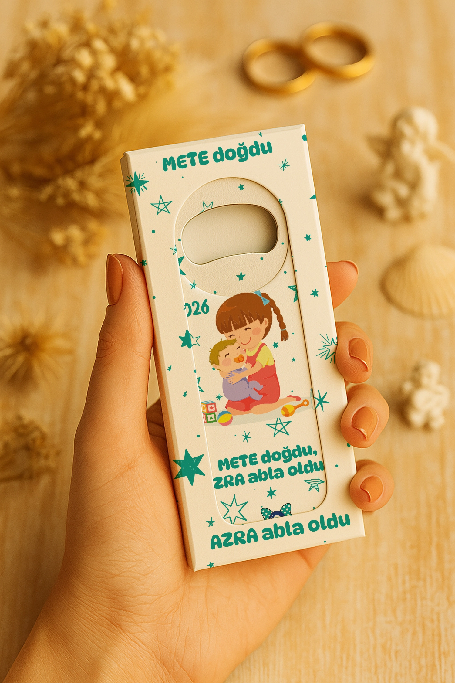 Abla Erkek Kardeş Temalı Mühürlü Uzun Açacak Magnet