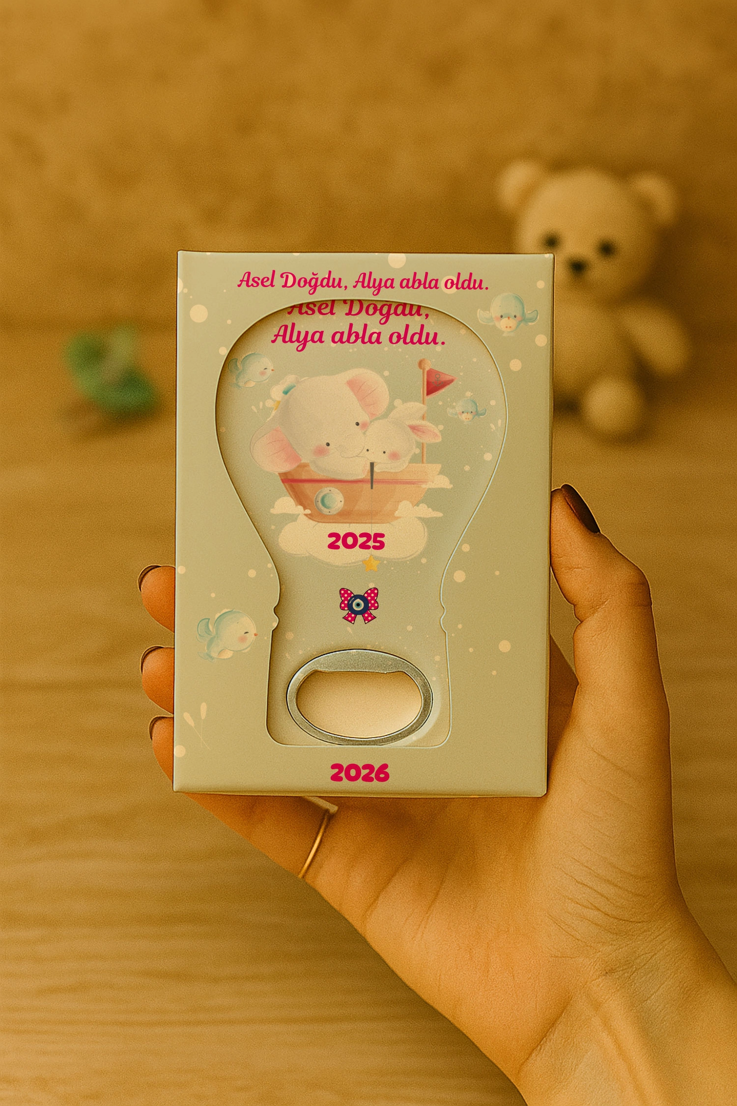 Abla Kız Kardeş Temalı Kutulu Balon Açacak Magnet
