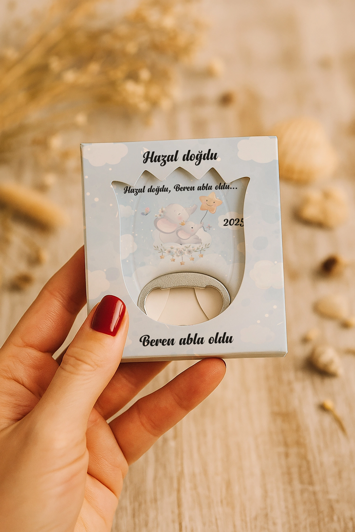 Abla Kız Kardeş Temalı Kutulu Lale Açacak Magnet