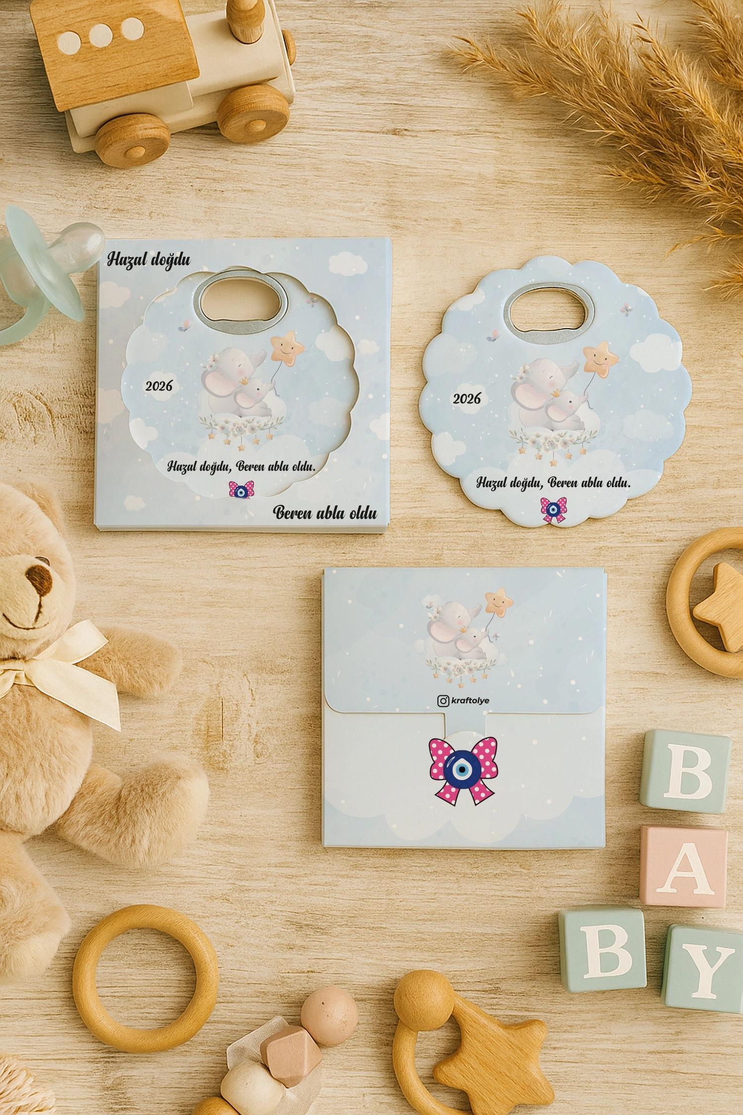 Abla Kız Kardeş Temalı Kutulu Papatya Açacak Magnet