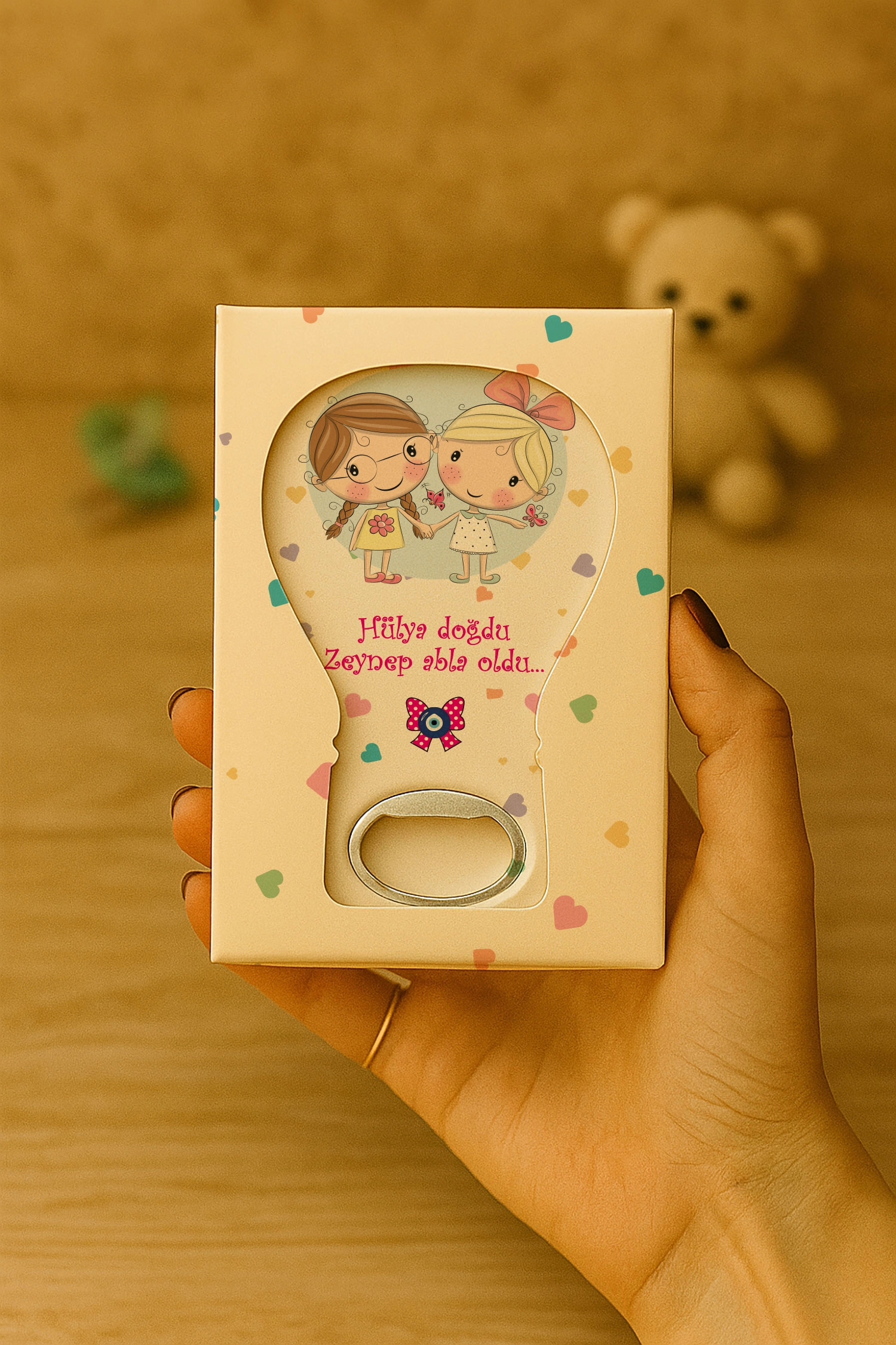 Abla Kız Kardeş Temalı Mühürlü Balon Açacak Magnet